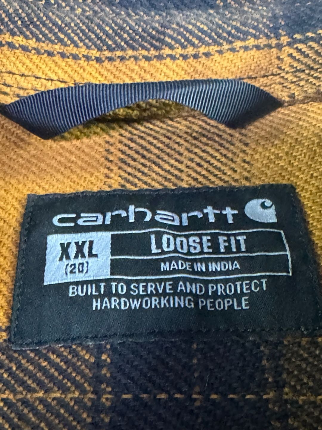 Carhartt Plaid Flannel Shirt Size XXL Loose Fit Brown 4