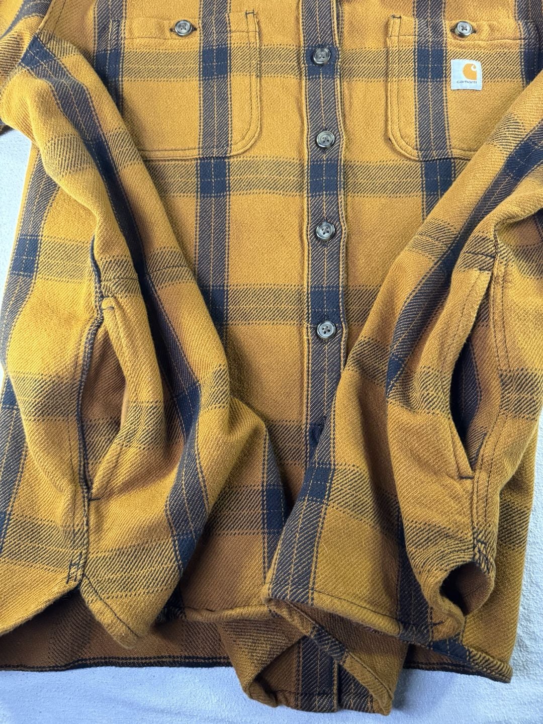 Carhartt Plaid Flannel Shirt Size XXL Loose Fit Brown 10
