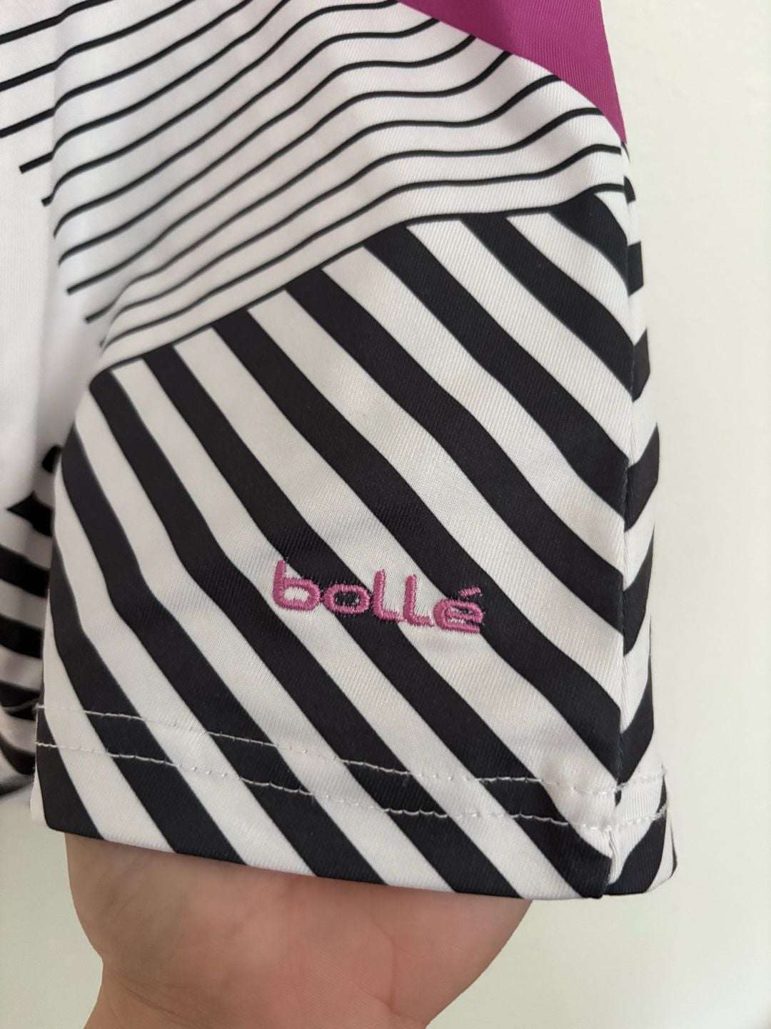 Bollé Athletic Tank Top Size L White Black Pink Geometric 4