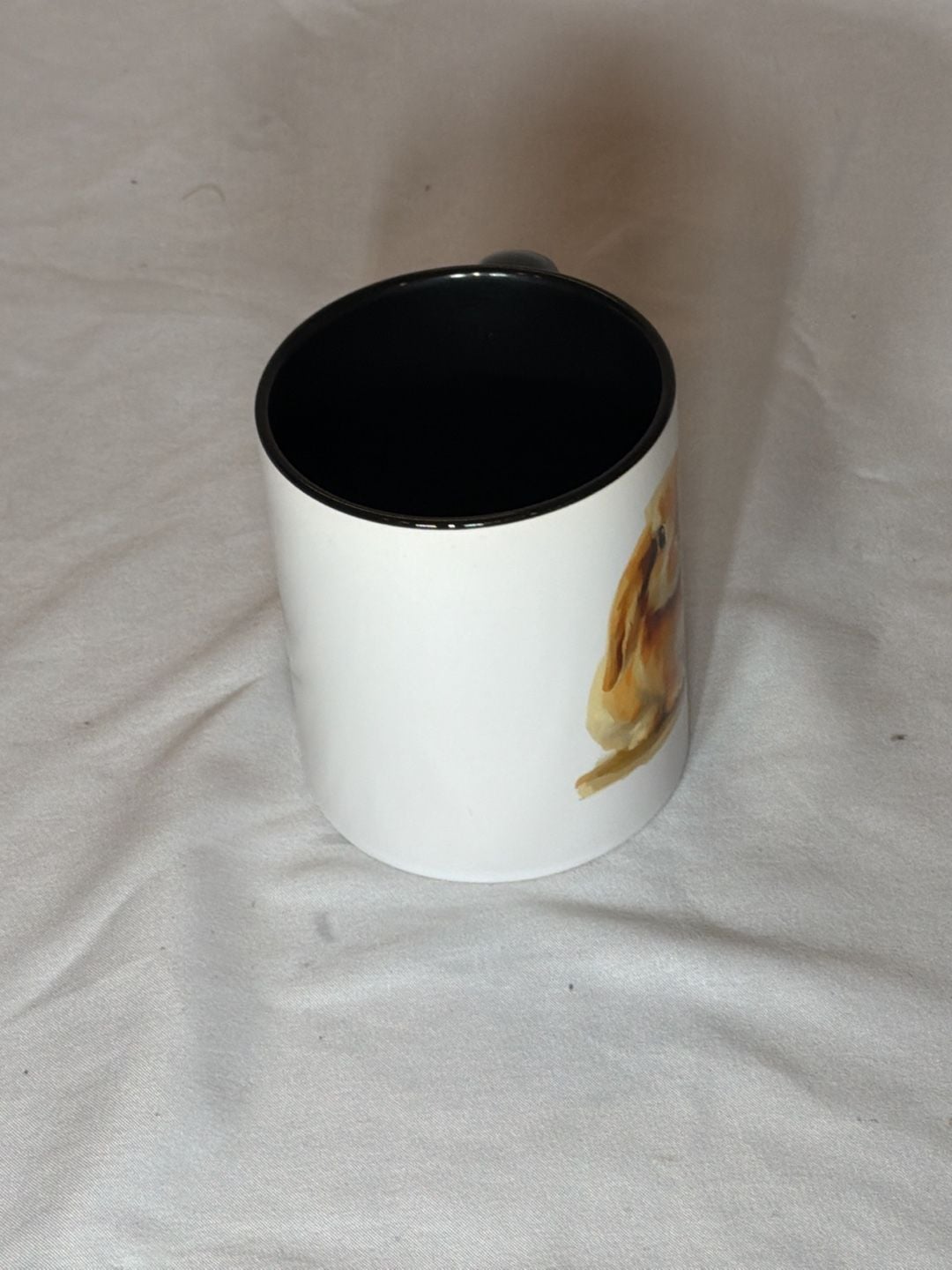 Unbranded Cute Bunny Rabbit Illustration Coffee Mug Black Interior 4
