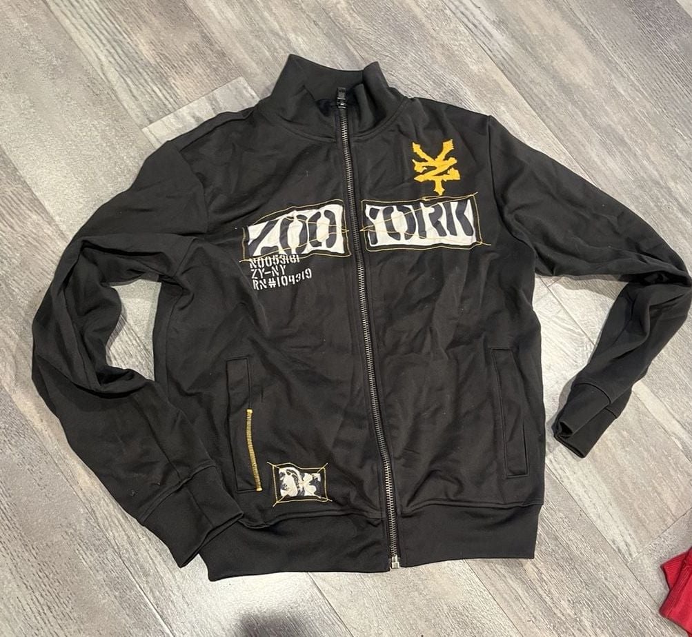 Y2K Zoo York Unbreakable Full Zip Track Jacket Size S Black 2