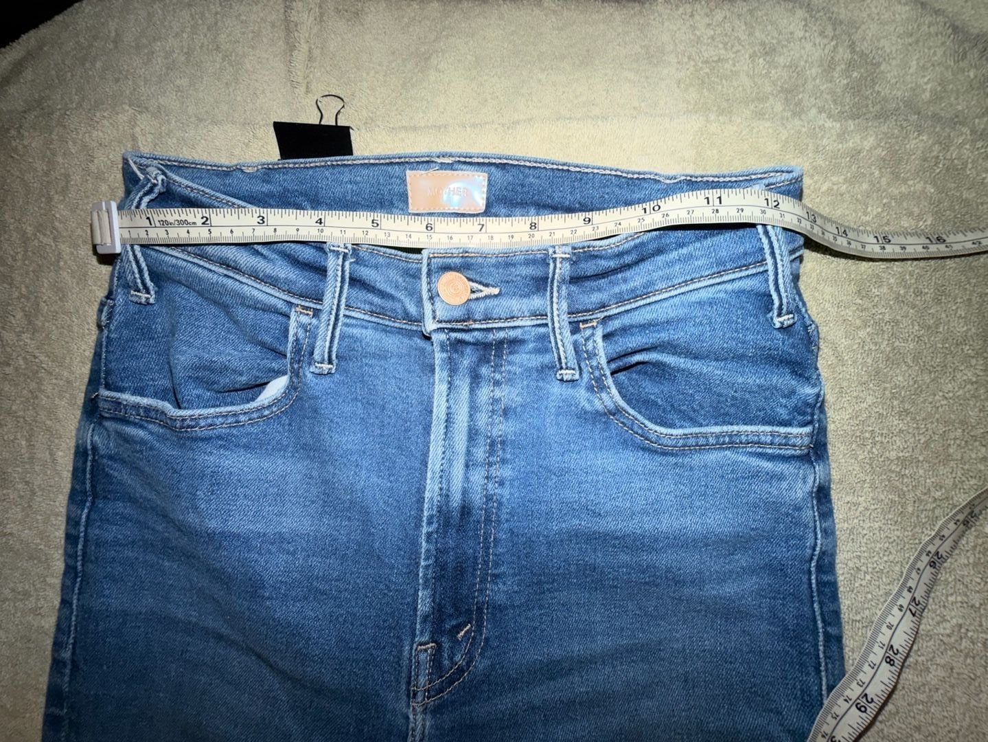 MOTHER The Insider Crop Step Fray Jeans 27 Blue Denim 5