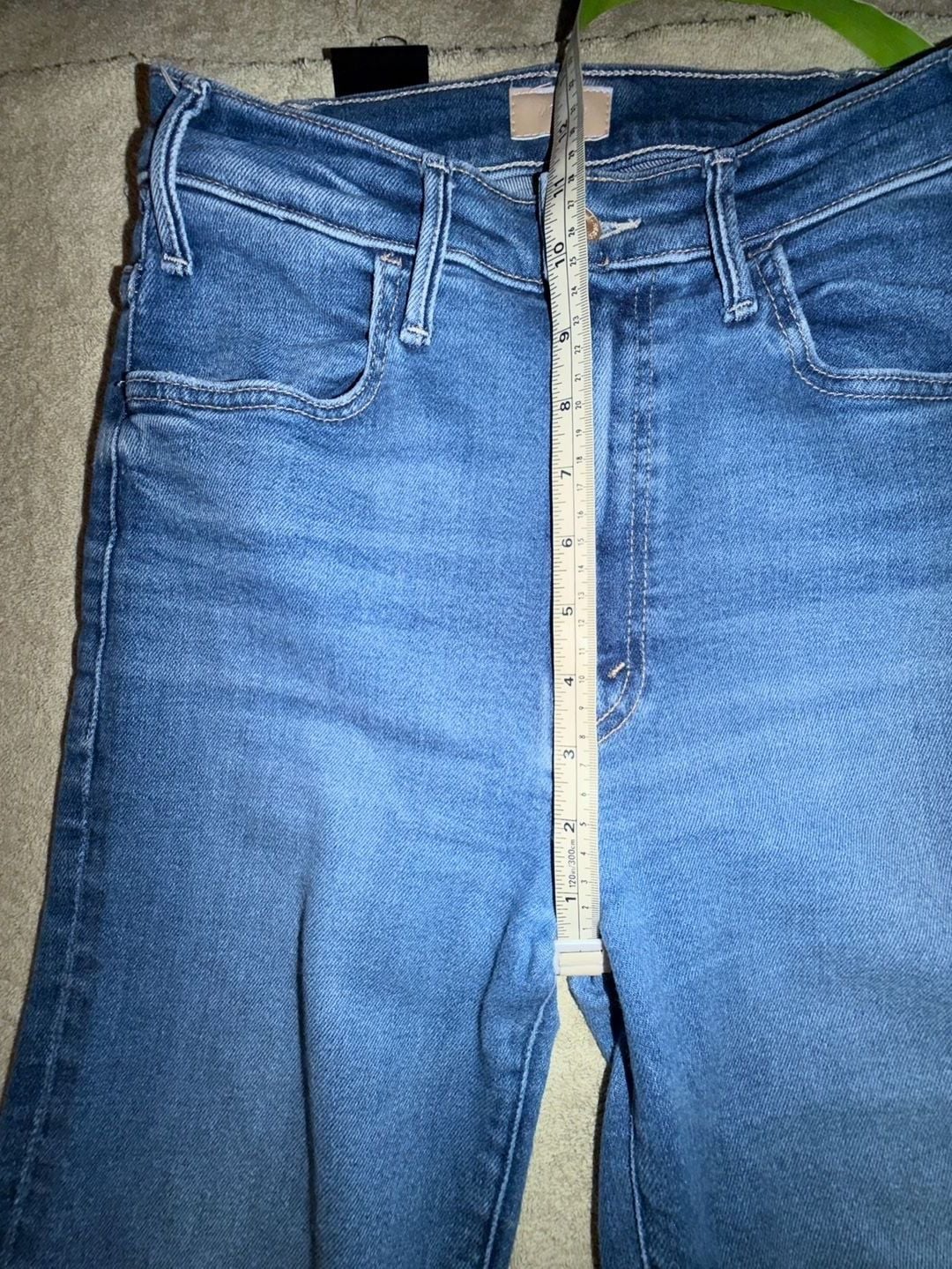 MOTHER The Insider Crop Step Fray Jeans 27 Blue Denim 6