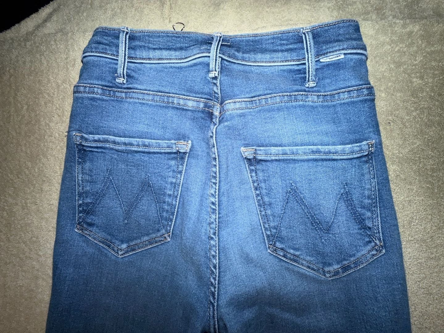 MOTHER The Insider Crop Step Fray Jeans 27 Blue Denim 8