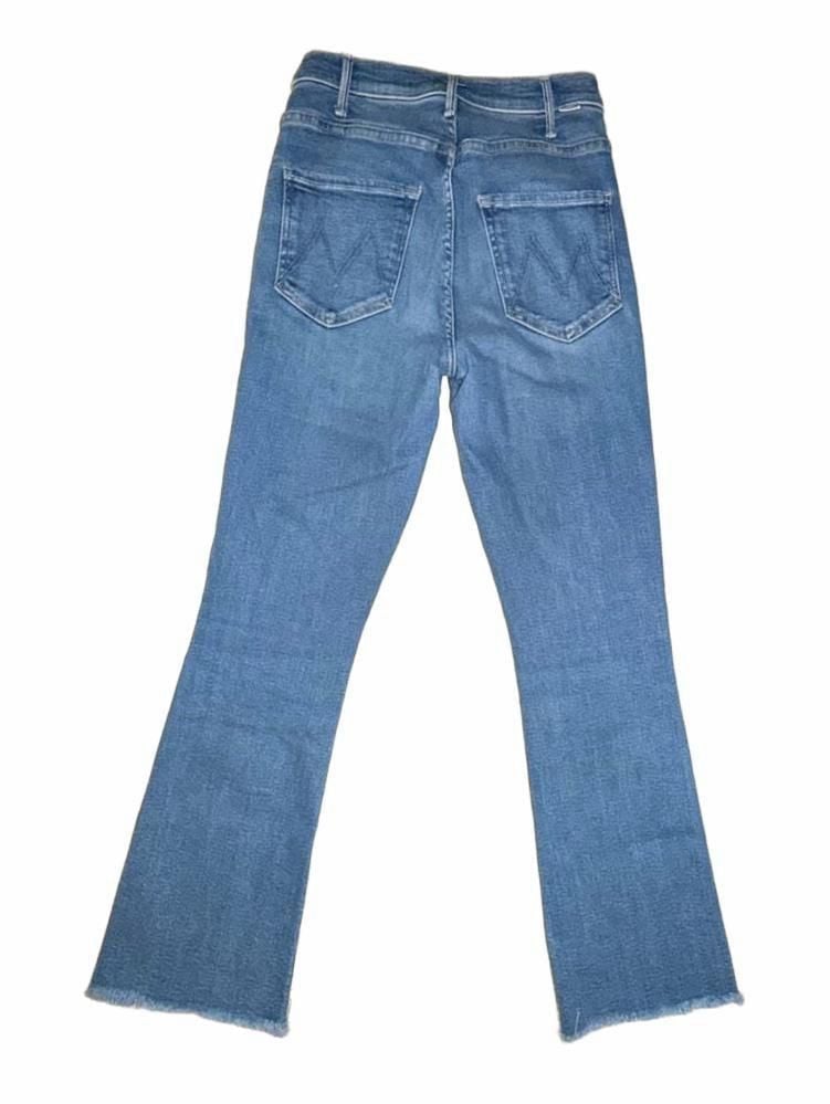 MOTHER The Insider Crop Step Fray Jeans 27 Blue Denim 7