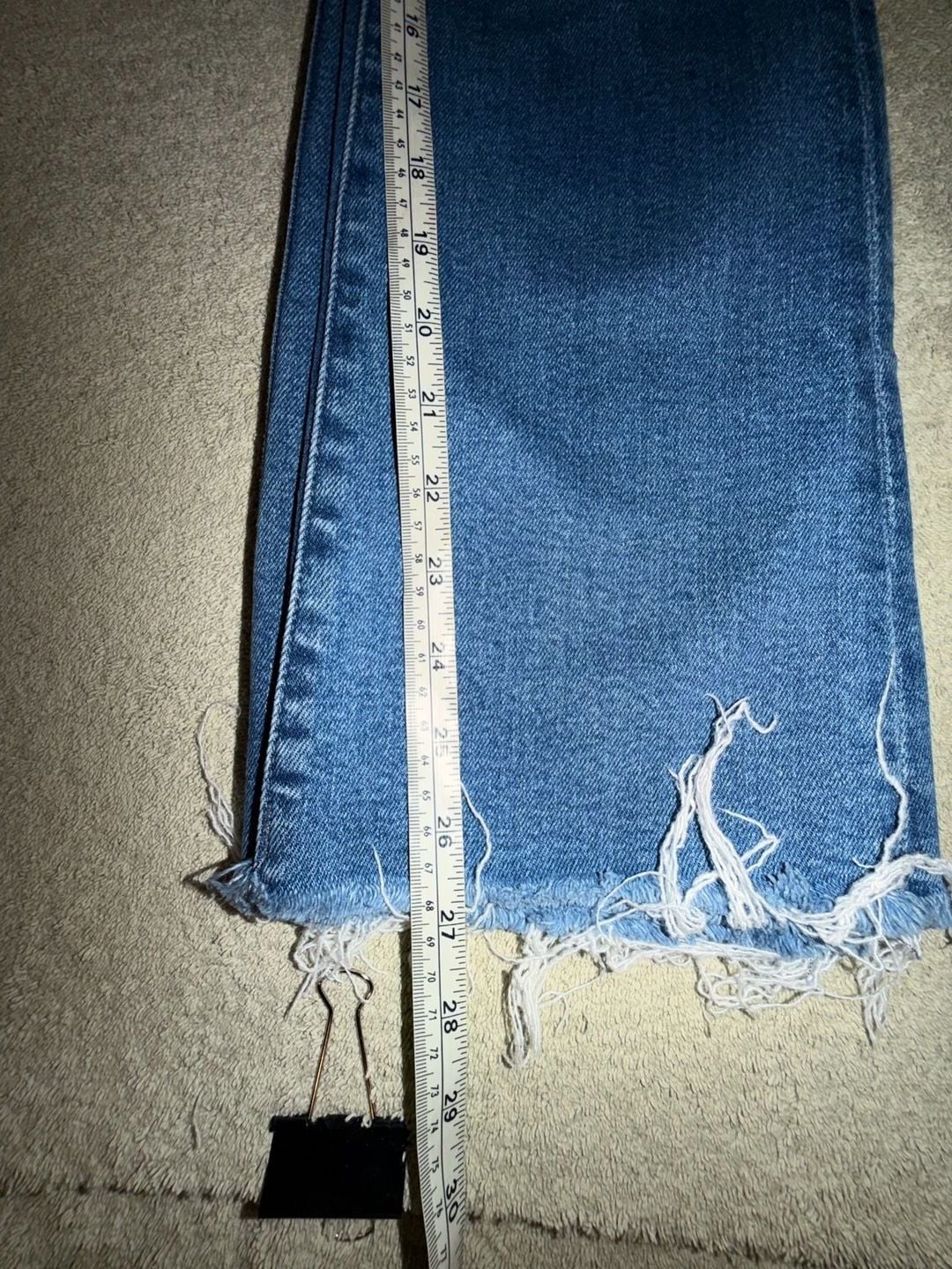 MOTHER The Insider Crop Step Fray Jeans 27 Blue Denim 10