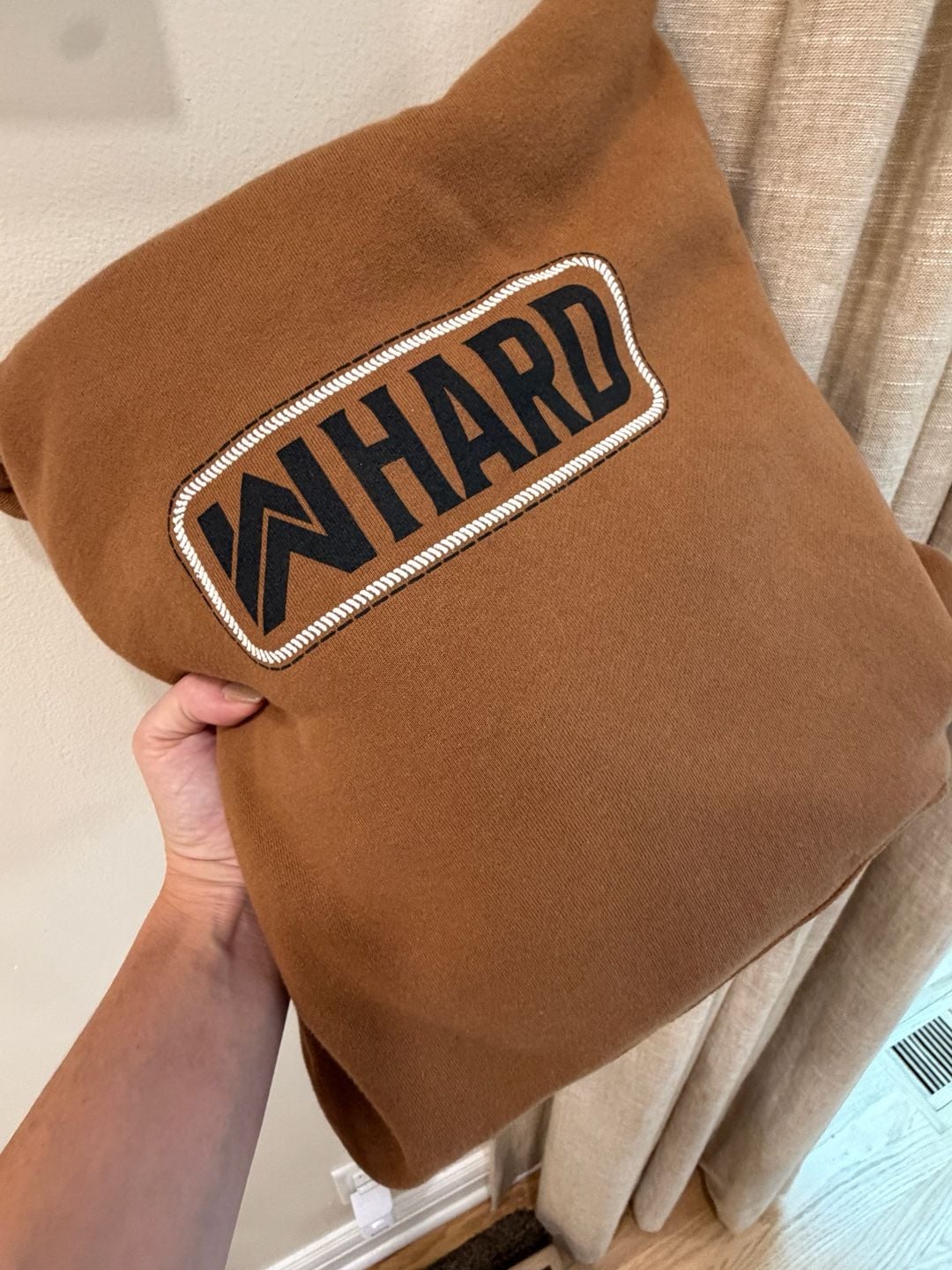 WHARD Brown Graphic Hoodie Sweatshirt 10