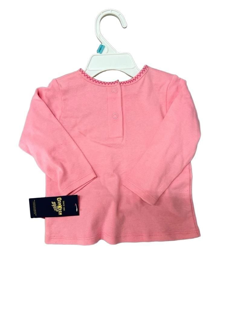 OshKosh B'Gosh Pink Let It Snow Long Sleeve Holiday Tee 3/6 months baby top 3