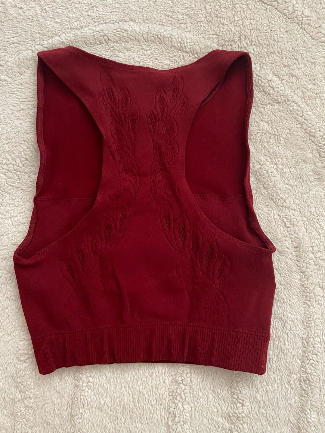 Fabletics Seamless Crop Tank Top Red 2
