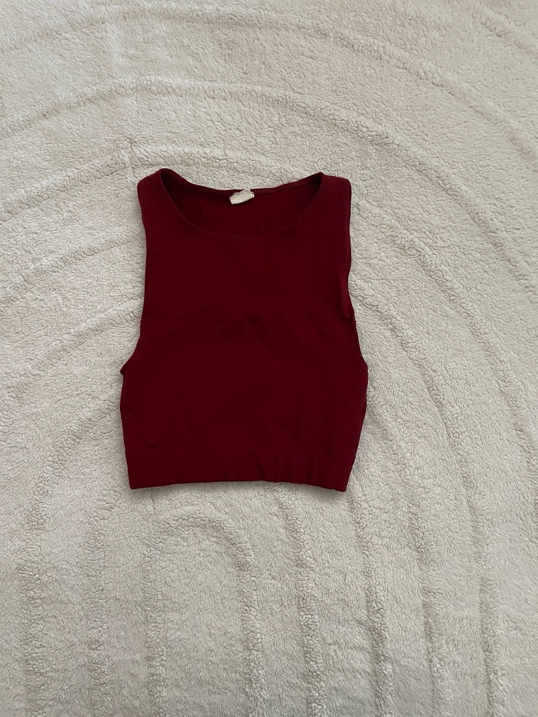 Fabletics Seamless Crop Tank Top Red 4