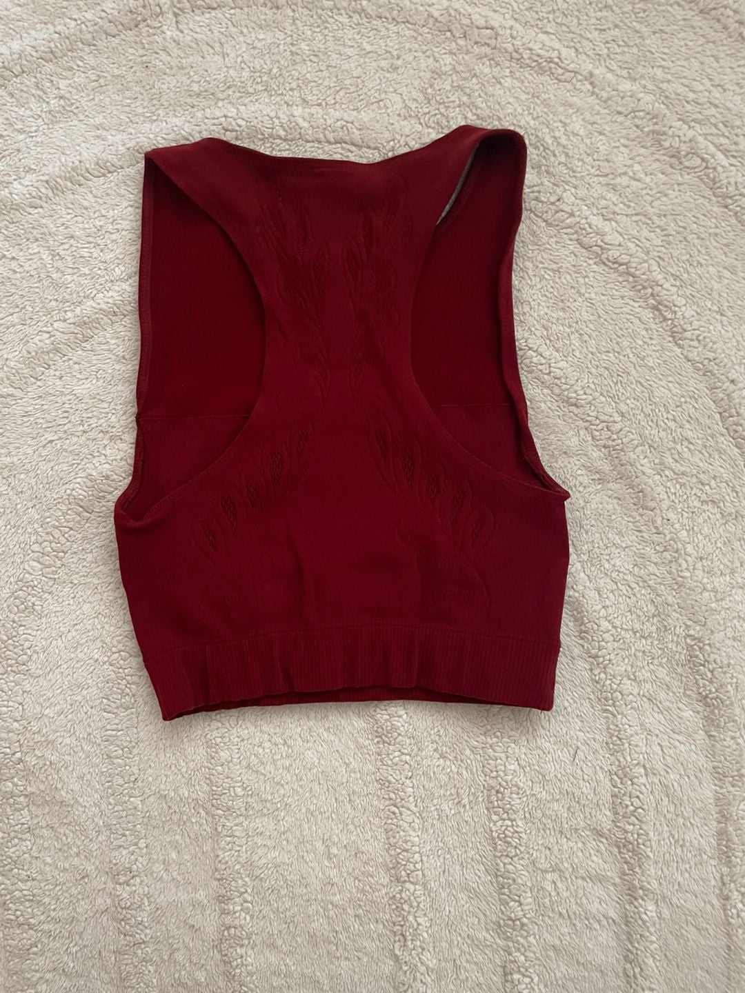 Fabletics Seamless Crop Tank Top Red 5