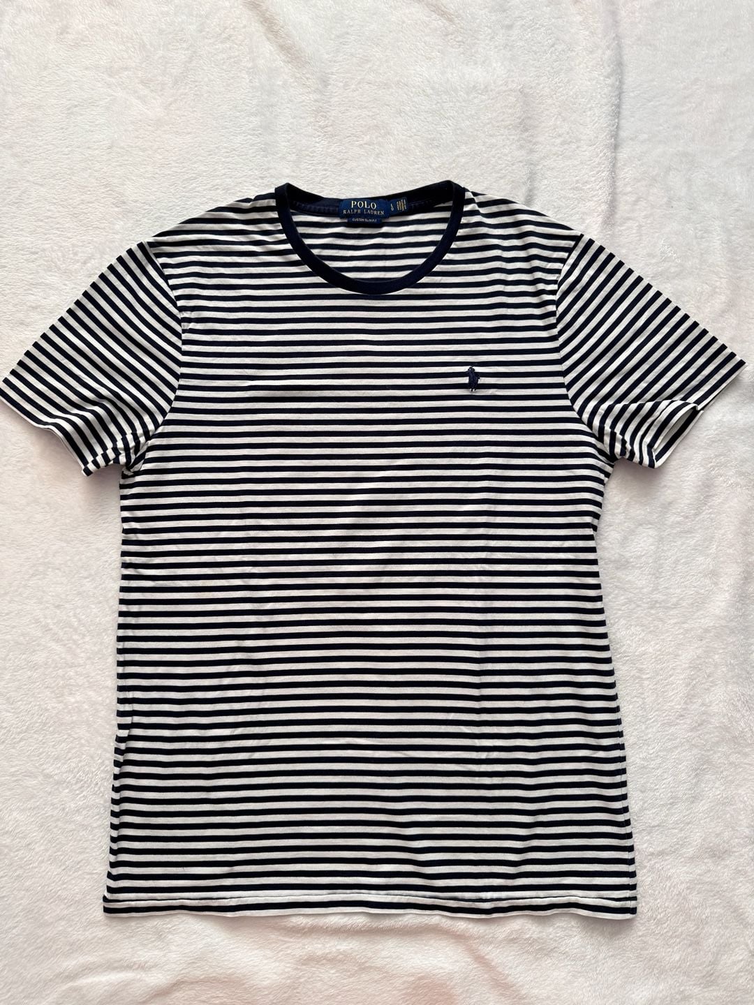 Polo Ralph Lauren Striped T-Shirt Size L Navy White Cotton 2