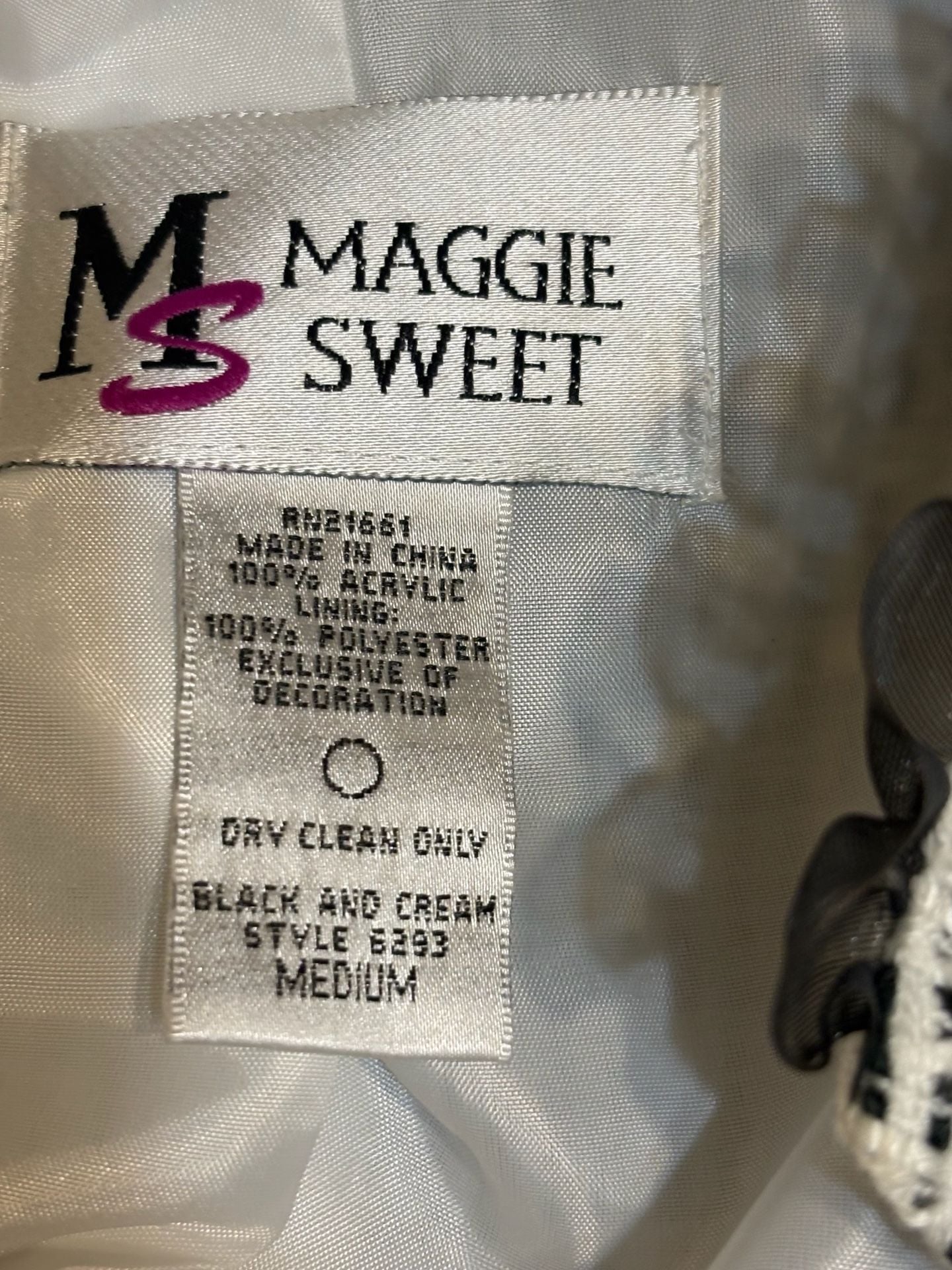 Maggie Sweet Tweed Jacket Size Medium Black Cream Ruffle Trim 3