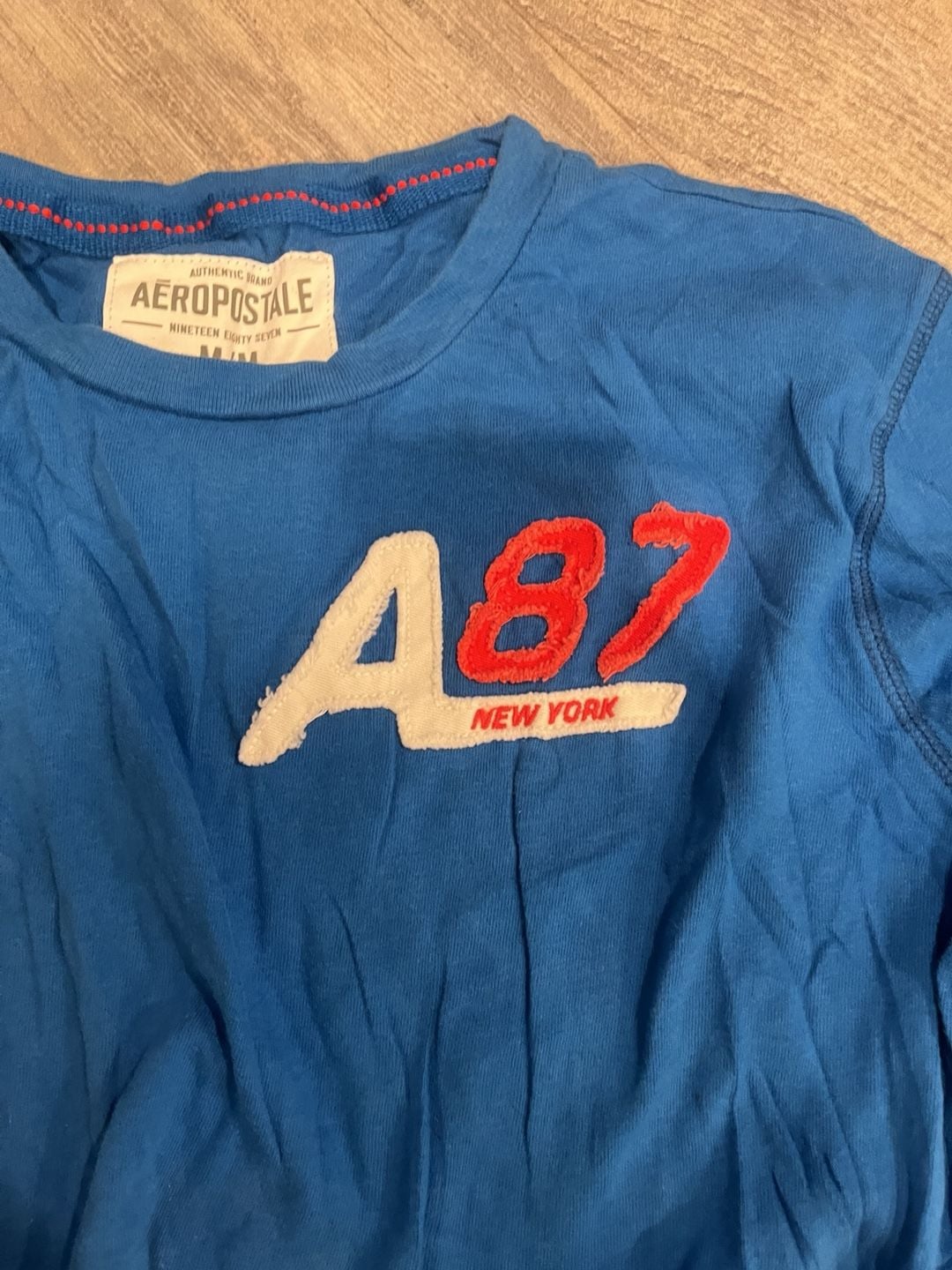 Aeropostale A87 Long Sleeve T-Shirt Size M Blue 3