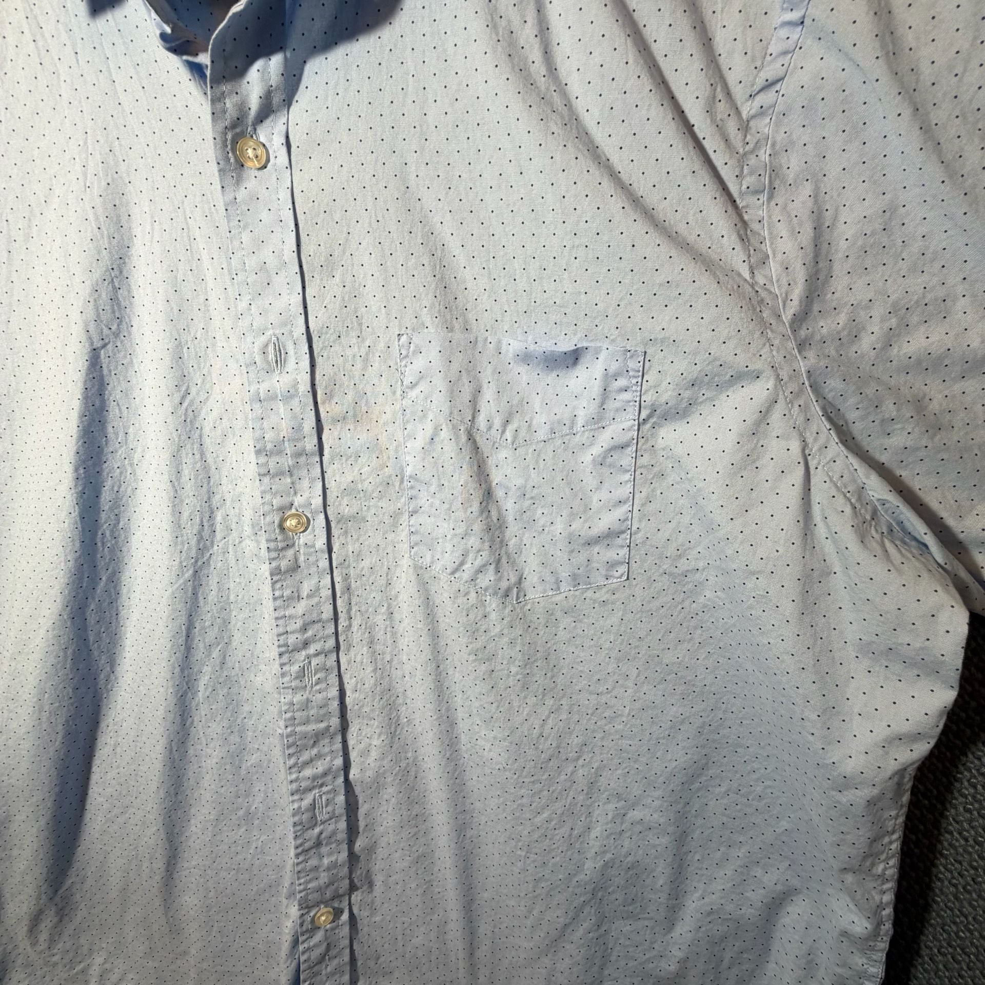 Club Room Short Sleeve Button Down Shirt Size XL Blue Polka Dot 4