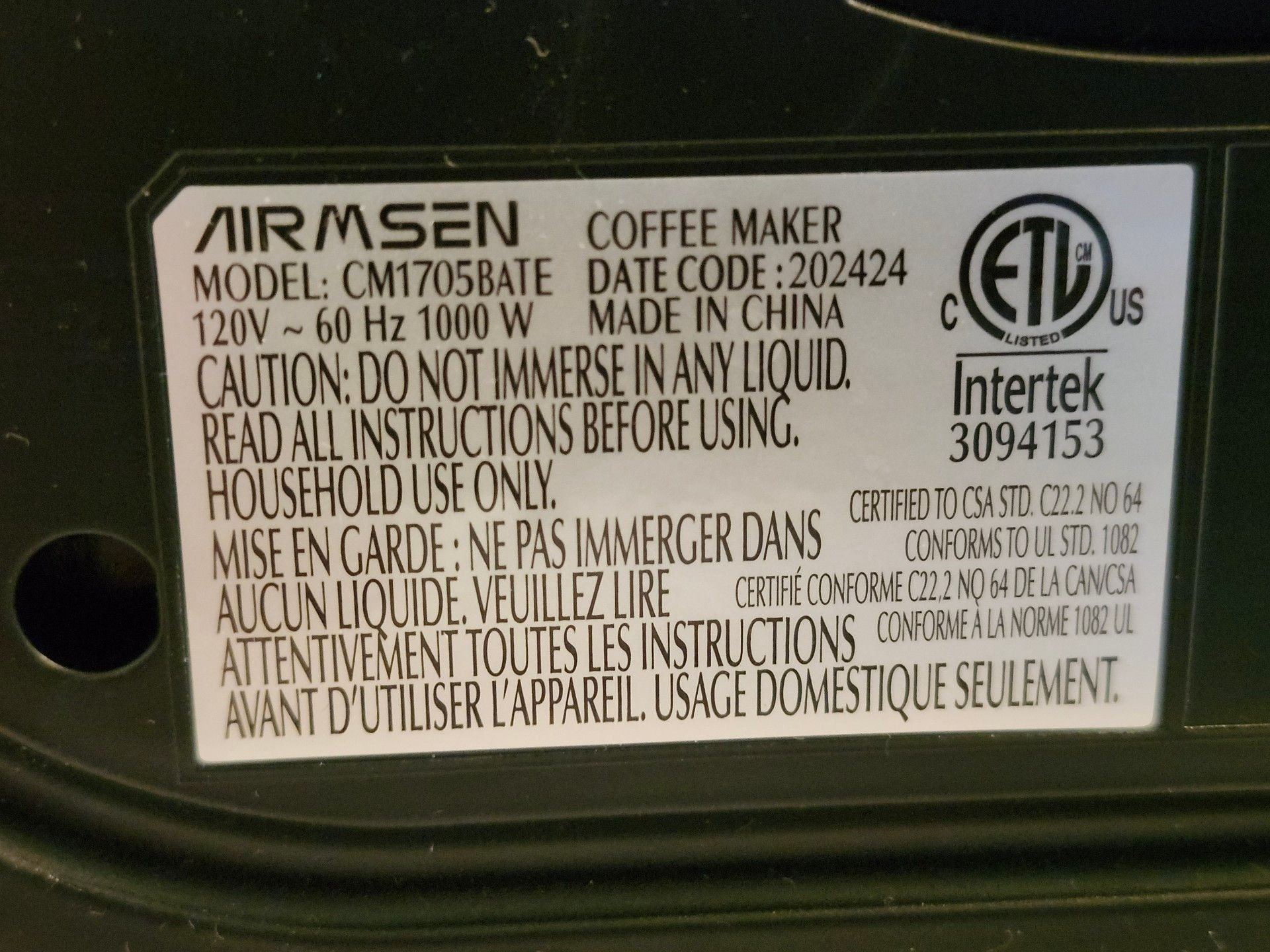 Airmsen Coffee Maker Stainless Steel Programmable 12 Cup 2