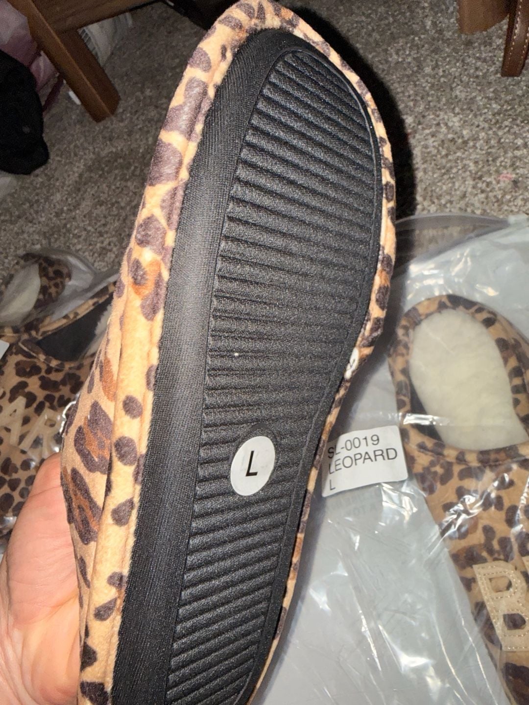 Judith March Custom Slippers Size L Leopard Print House Shoes 2