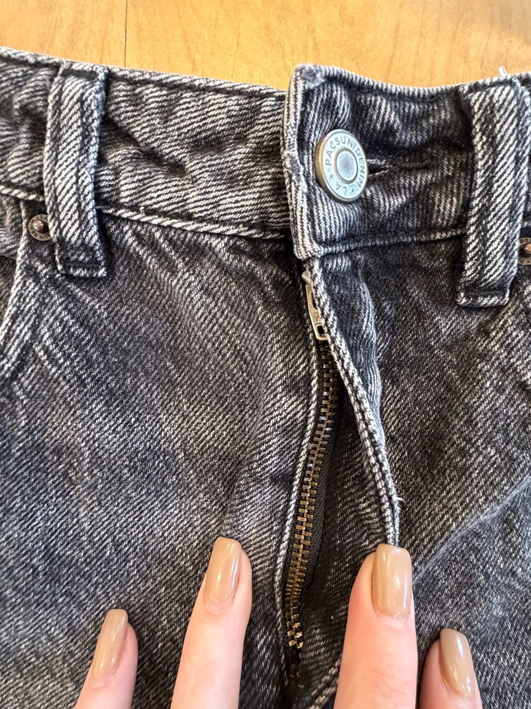 PacSun Denim Shorts Size 25 Black Rolled Cuff 5