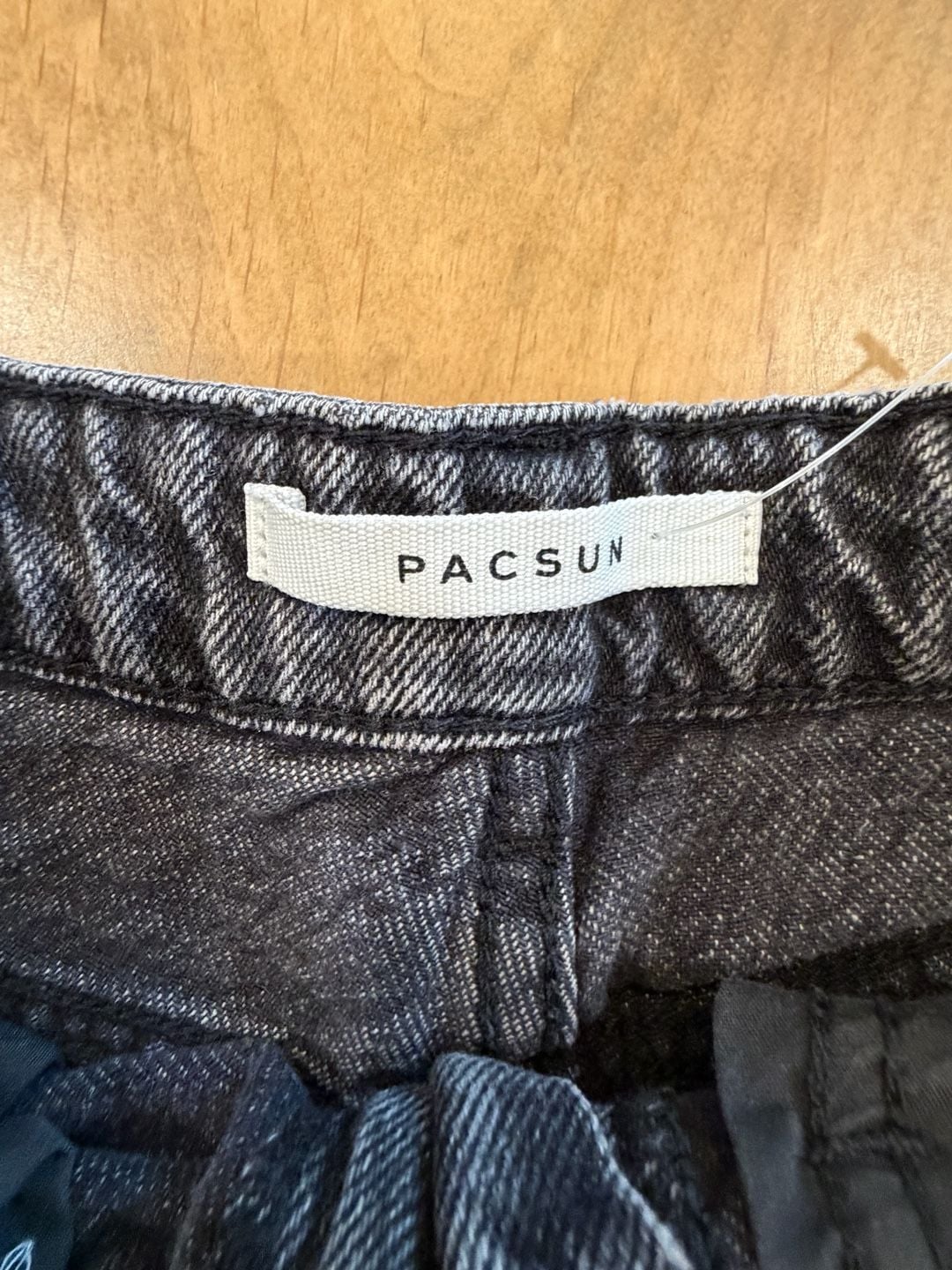 PacSun Denim Shorts Size 25 Black Rolled Cuff 6