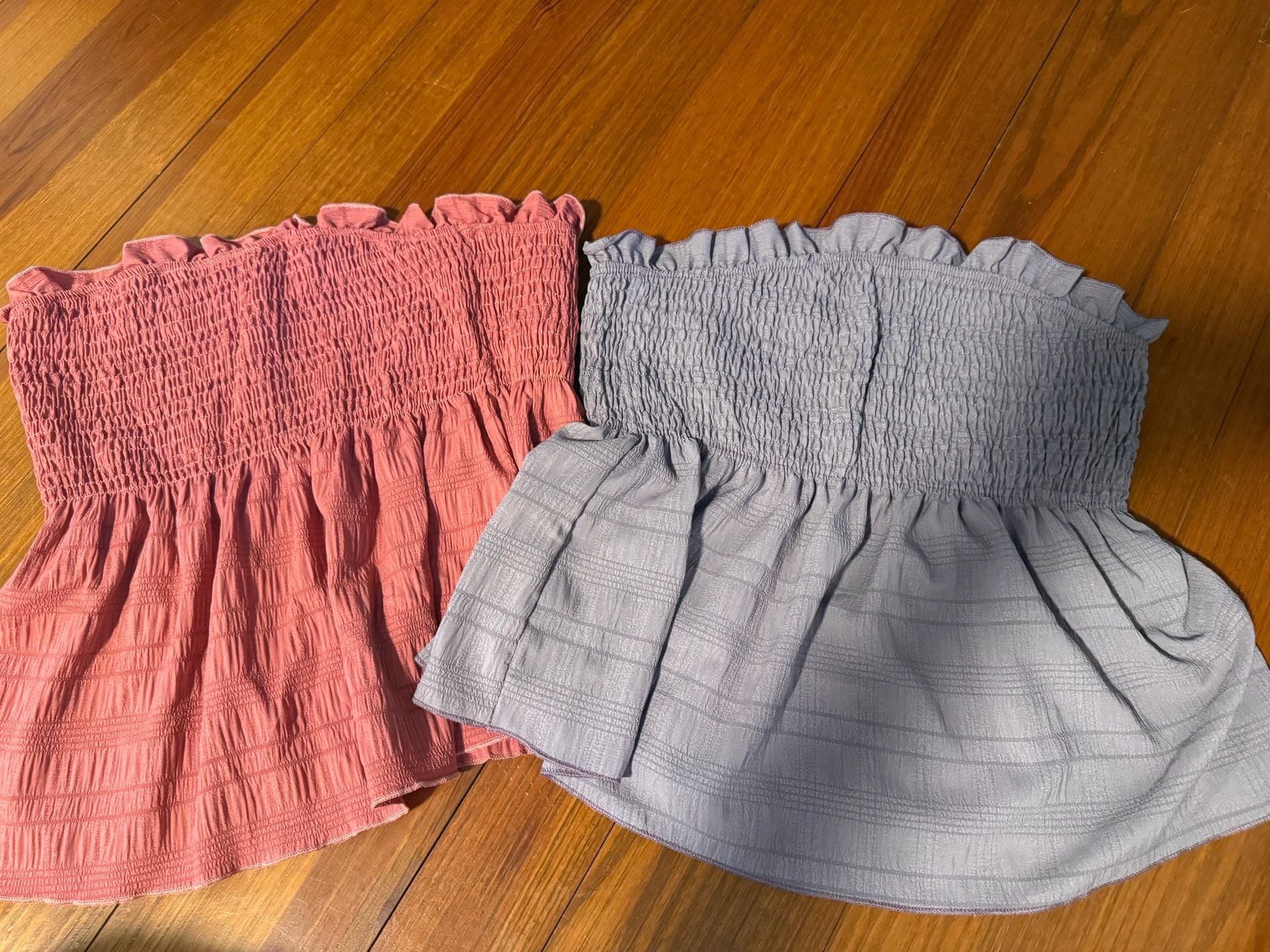 Shein Shirred Strapless Top Size Med, lot of 2 Tube Tops 1