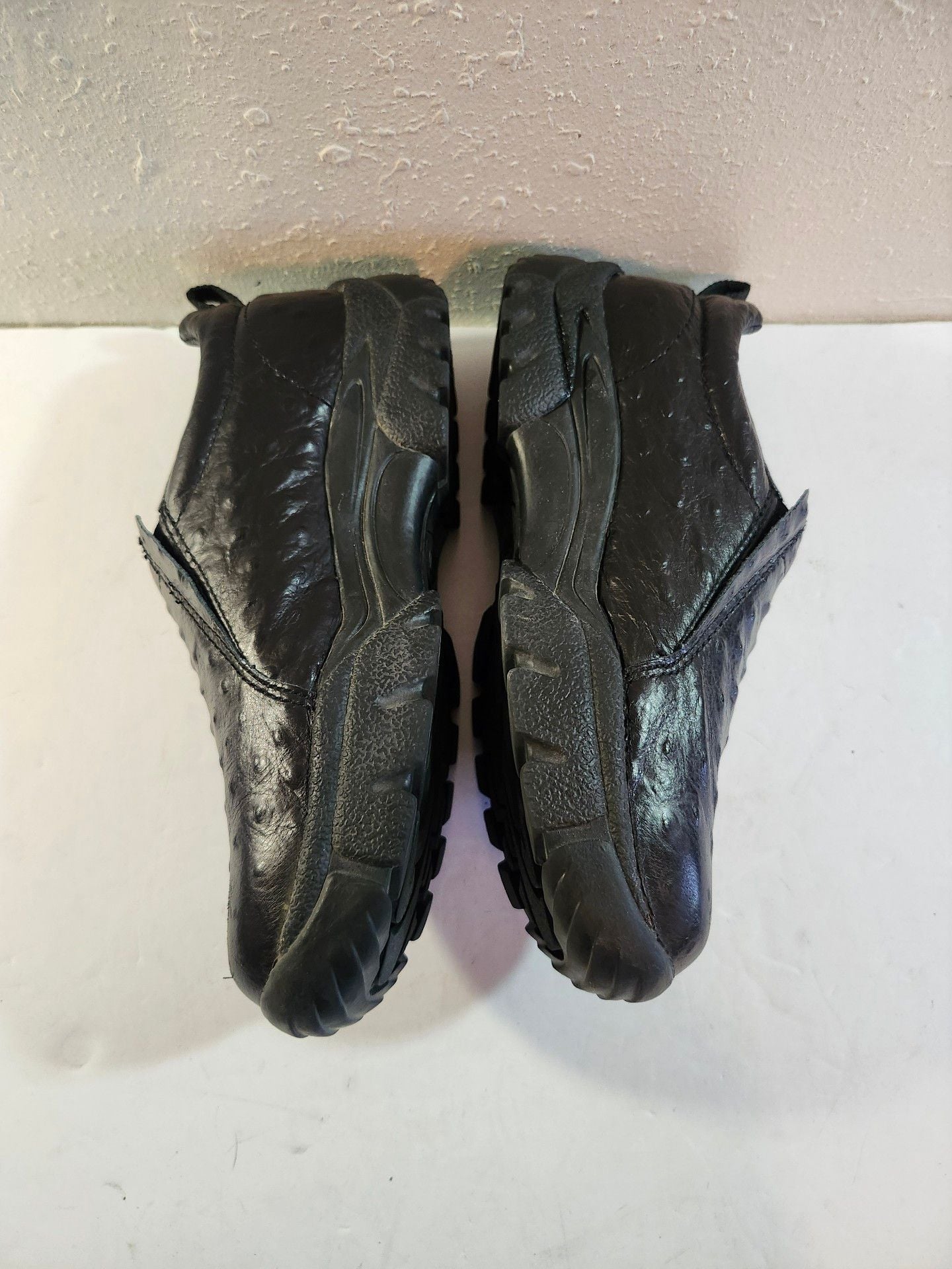 Roper Black Ostrich Leather Slip On Shoes Size 8.5 M 3