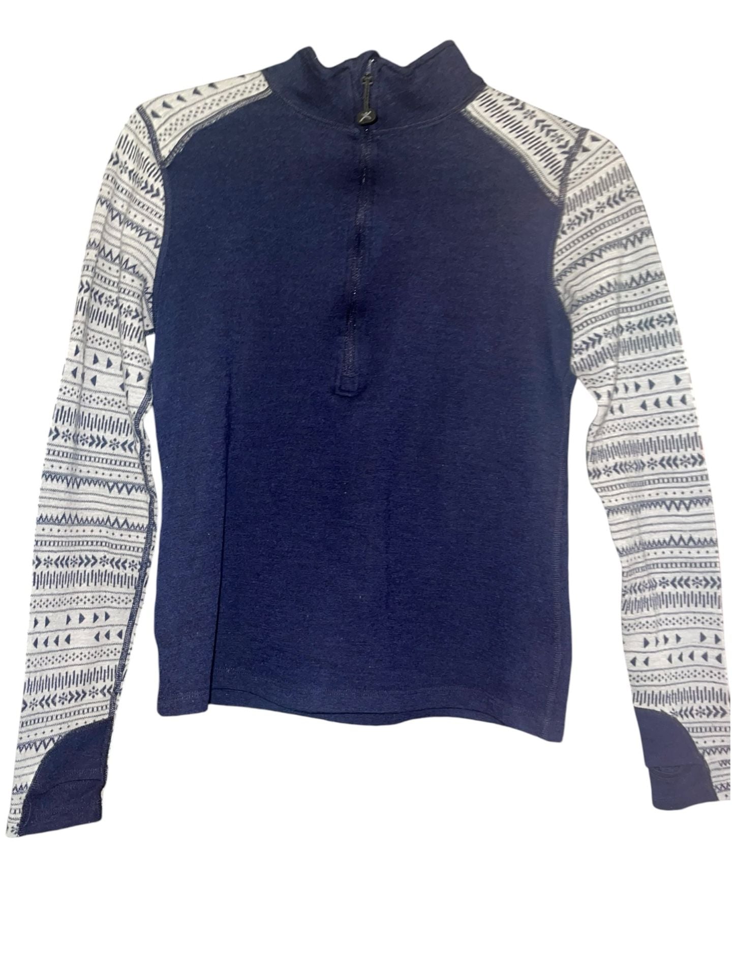 Terramar Woolskins Merino Wool Quarter Zip Base Layer Nordic Ski Top S Petite 3