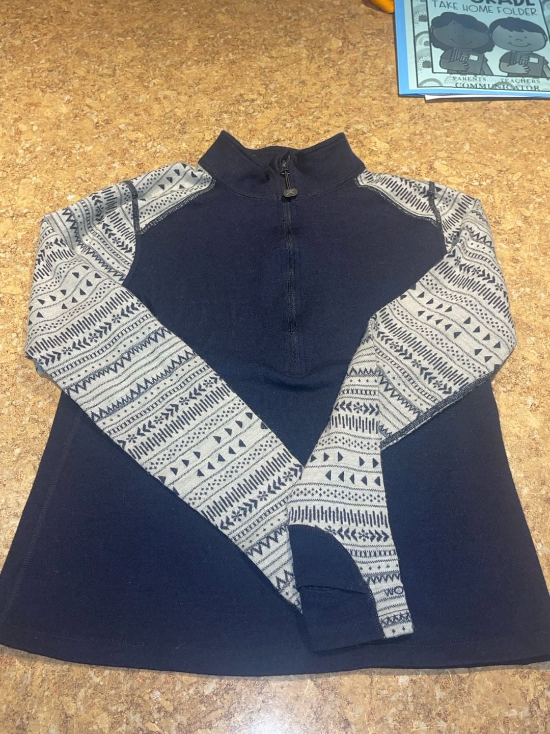 Terramar Woolskins Merino Wool Quarter Zip Base Layer Nordic Ski Top S Petite 7
