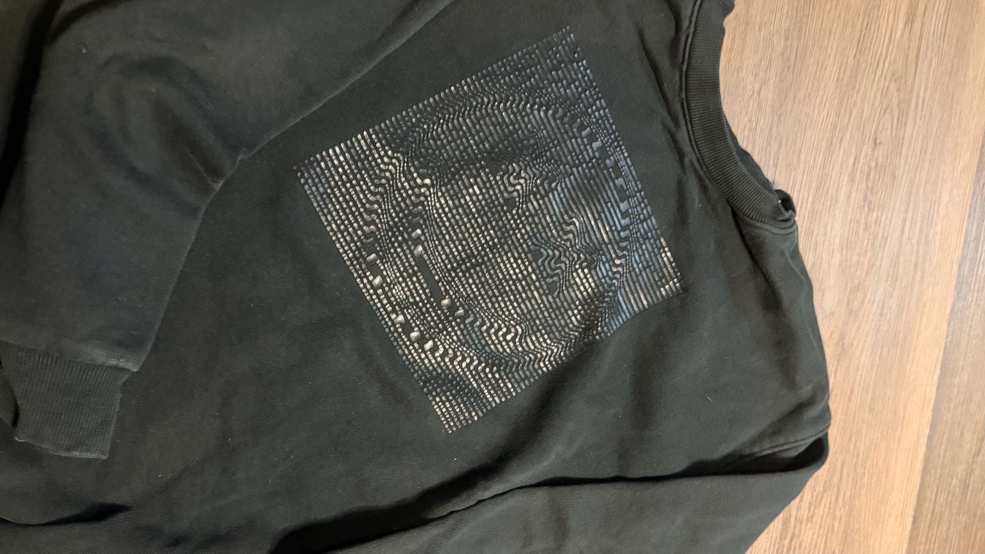 Smiley face Graphic Sweatshirt Black Square Graphic 4
