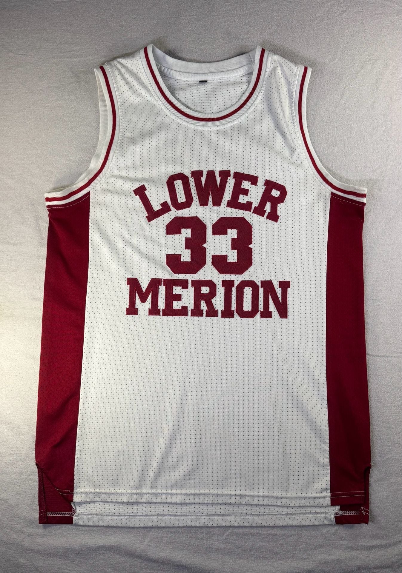 Kobe Bryant Lower Merion HS Basketball Jersey 33 Size M White Red Mesh 2