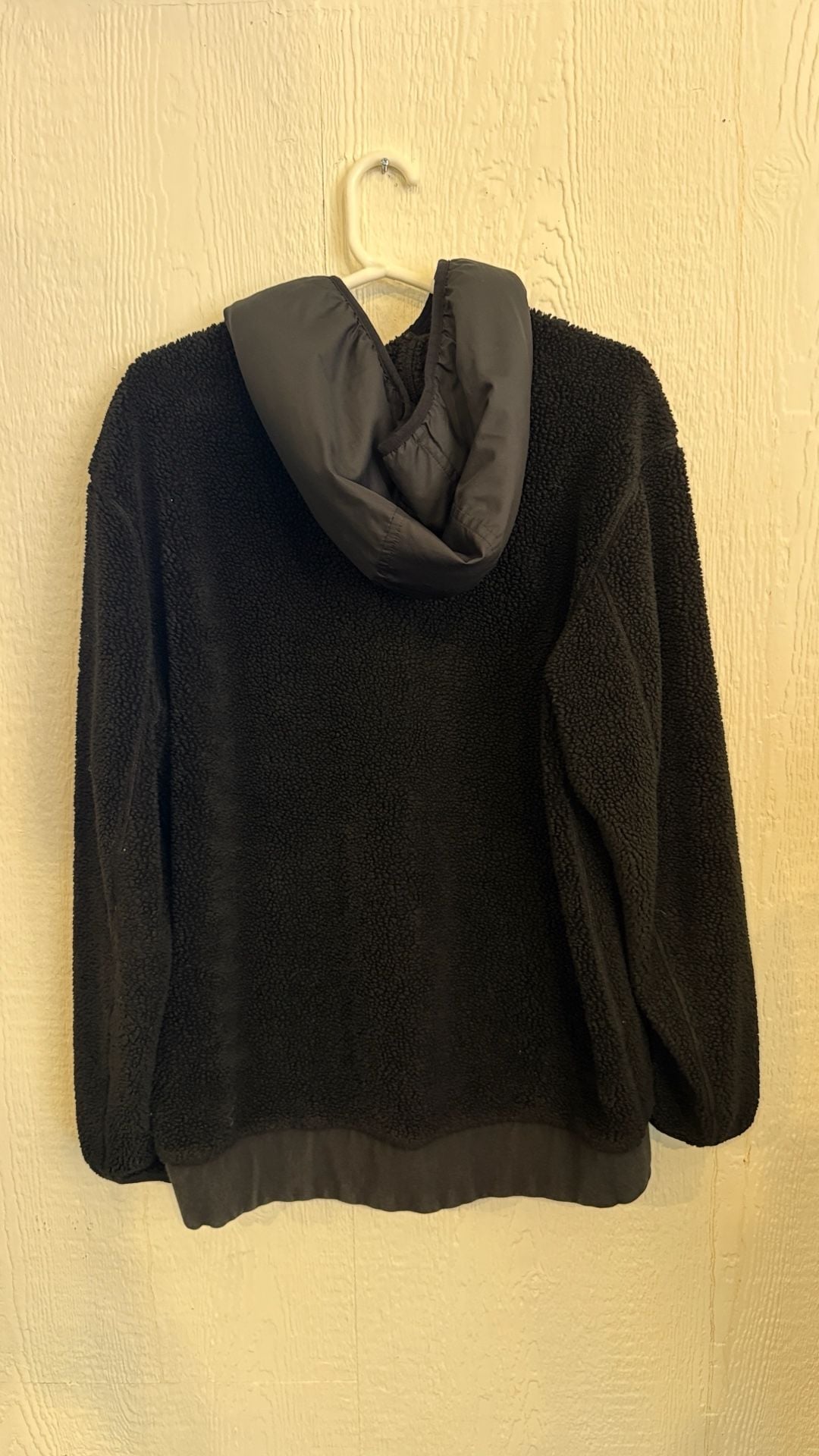 Nike Sherpa Fleece Hoodie Size L Black Half Zip Pullover 5