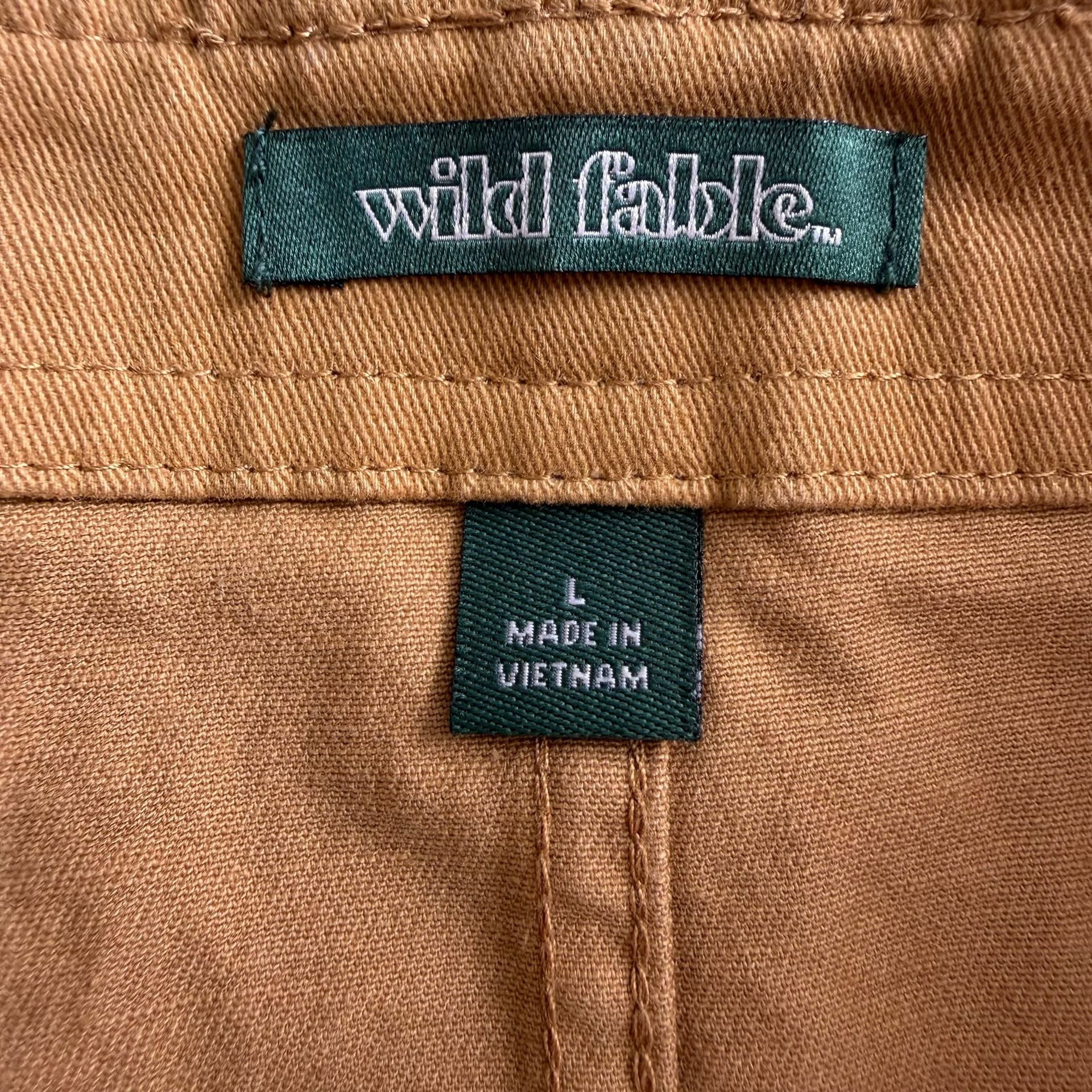 Wild Fable Brown Cargo Utility Zip Front Skirt Size 8 4