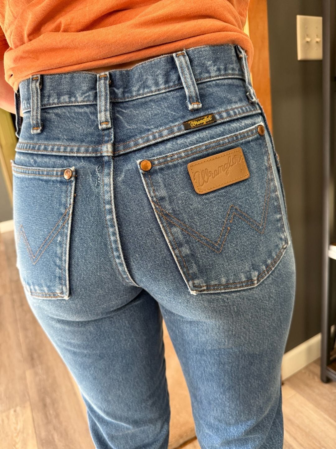 Wrangler 13MWSPI Jeans Size 28x36 Blue Denim High Rise Slim Fit 2