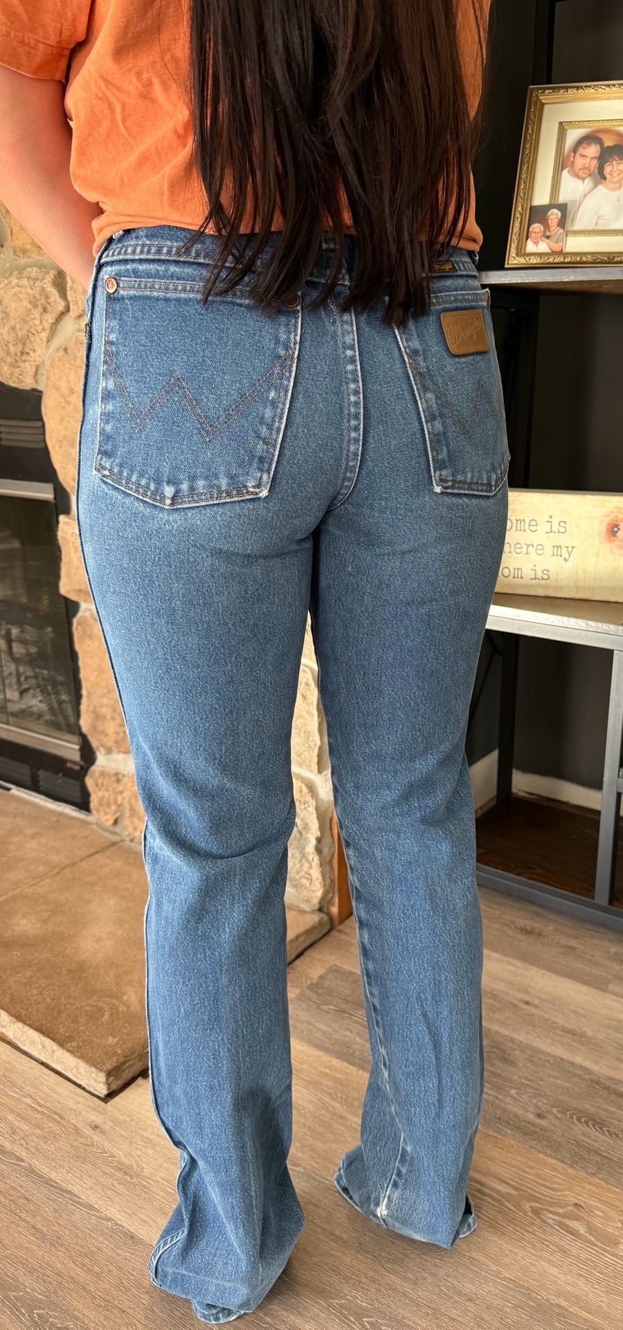 Wrangler 13MWSPI Jeans Size 28x36 Blue Denim High Rise Slim Fit 3