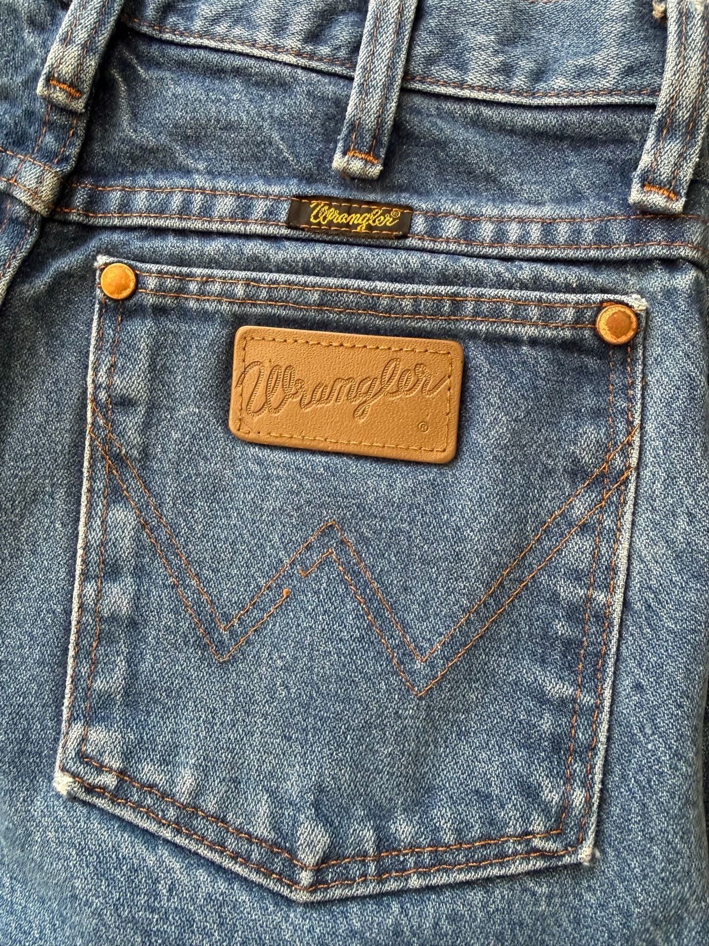 Wrangler 13MWSPI Jeans Size 28x36 Blue Denim High Rise Slim Fit 5