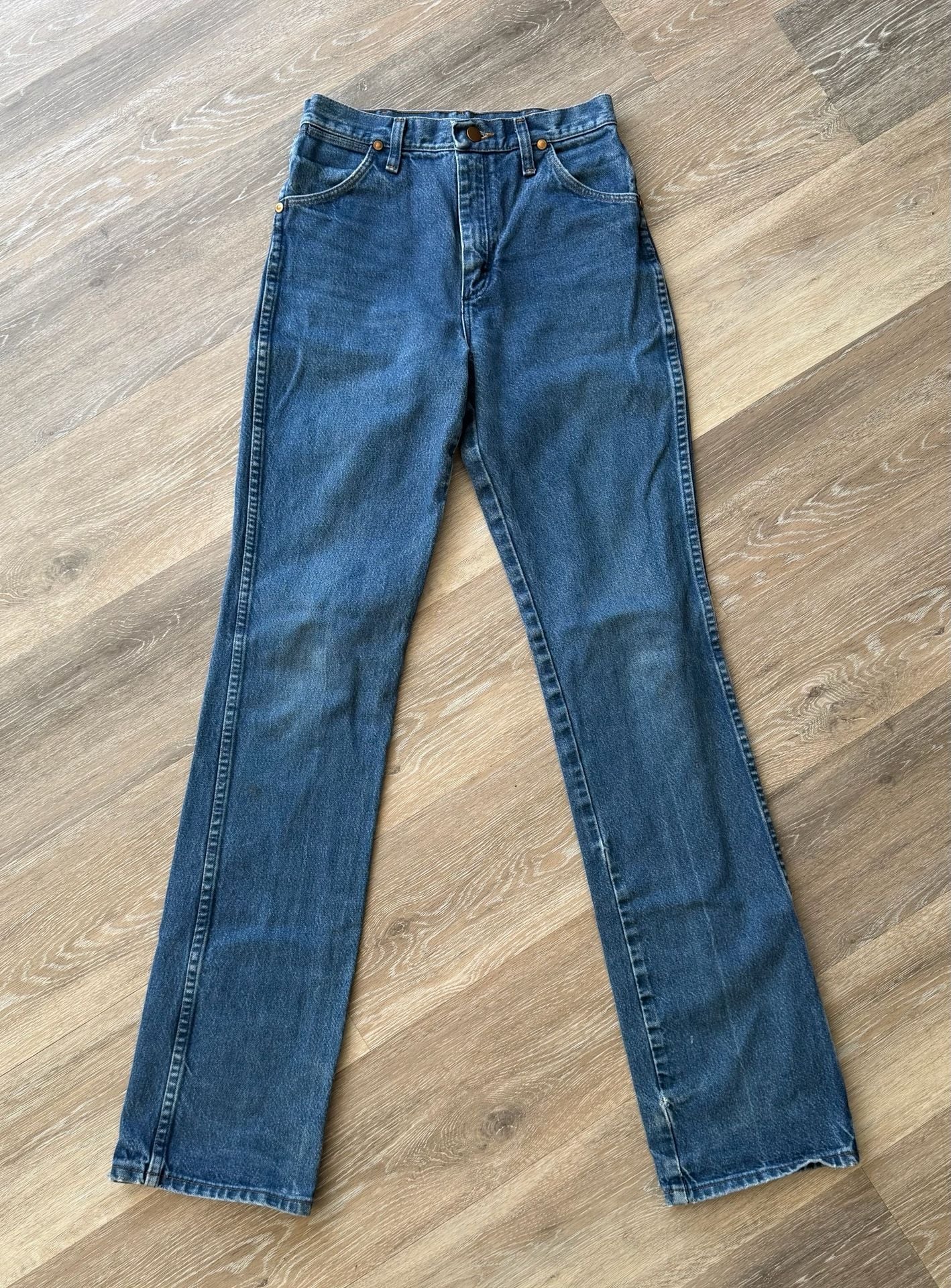 Wrangler 13MWSPI Jeans Size 28x36 Blue Denim High Rise Slim Fit 7