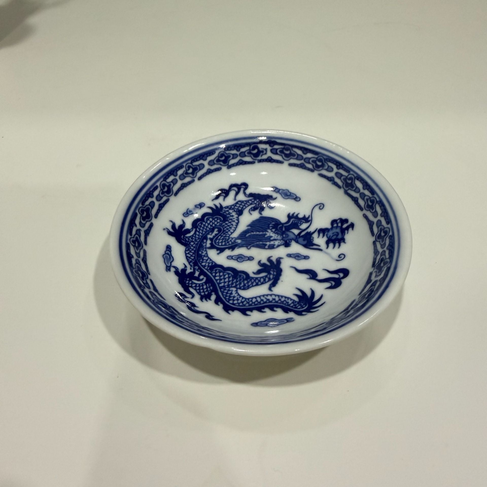 Chinese Blue and White Porcelain Dragon Bowl 4.5 Inch 2