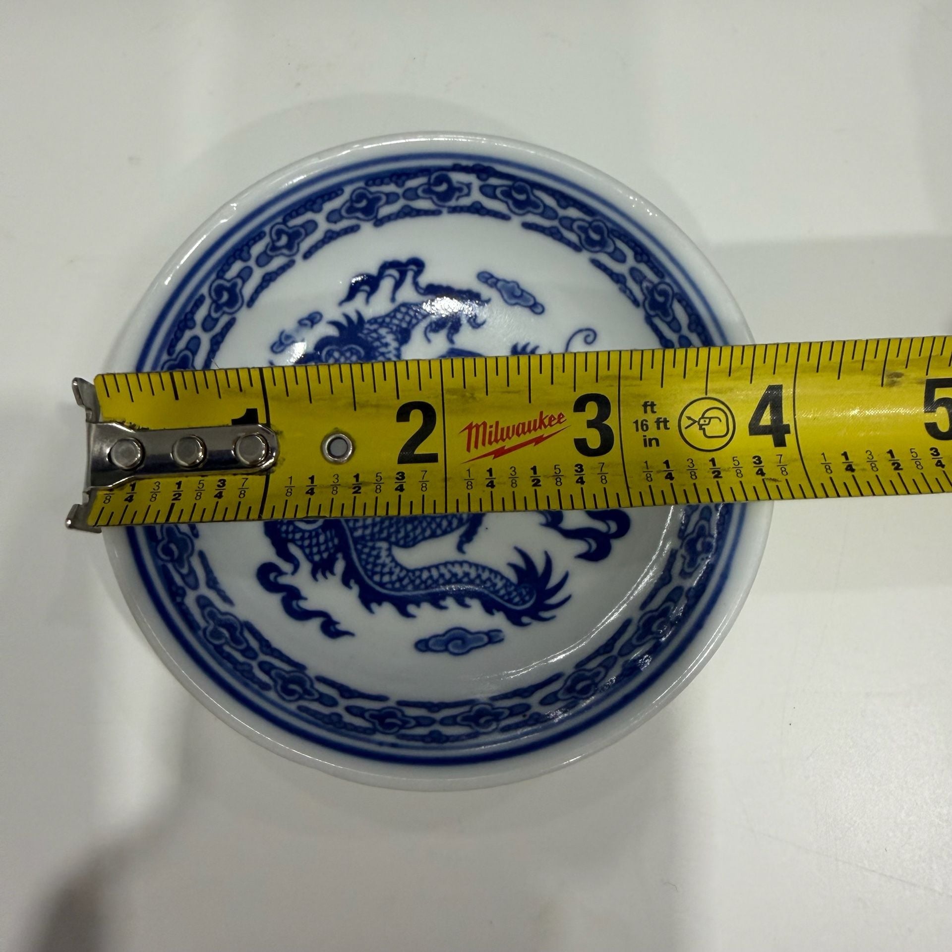 Chinese Blue and White Porcelain Dragon Bowl 4.5 Inch 5