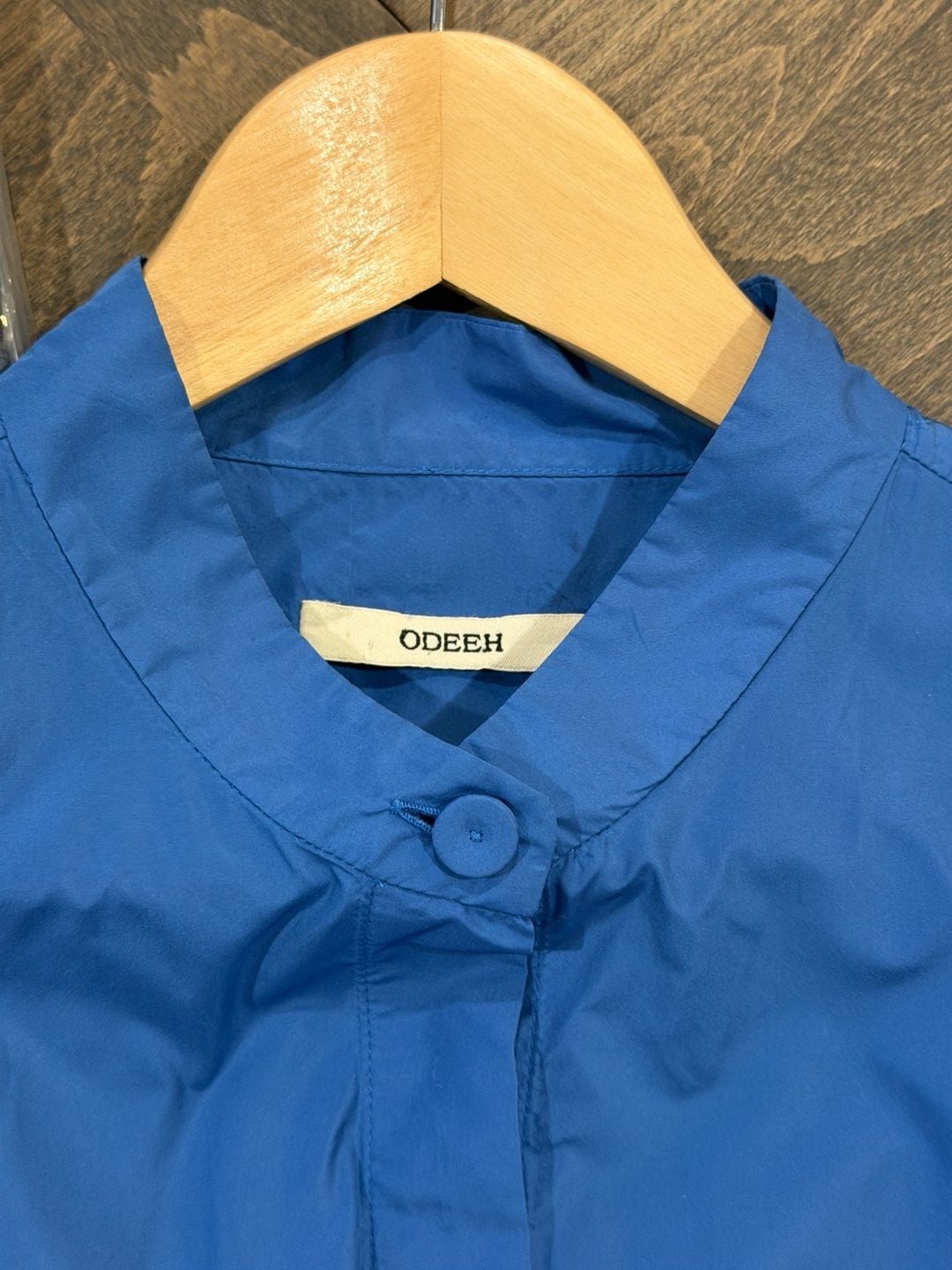 Odeeh Blue Funnel Neck Long Sleeve Blouse Shirt Size42 4