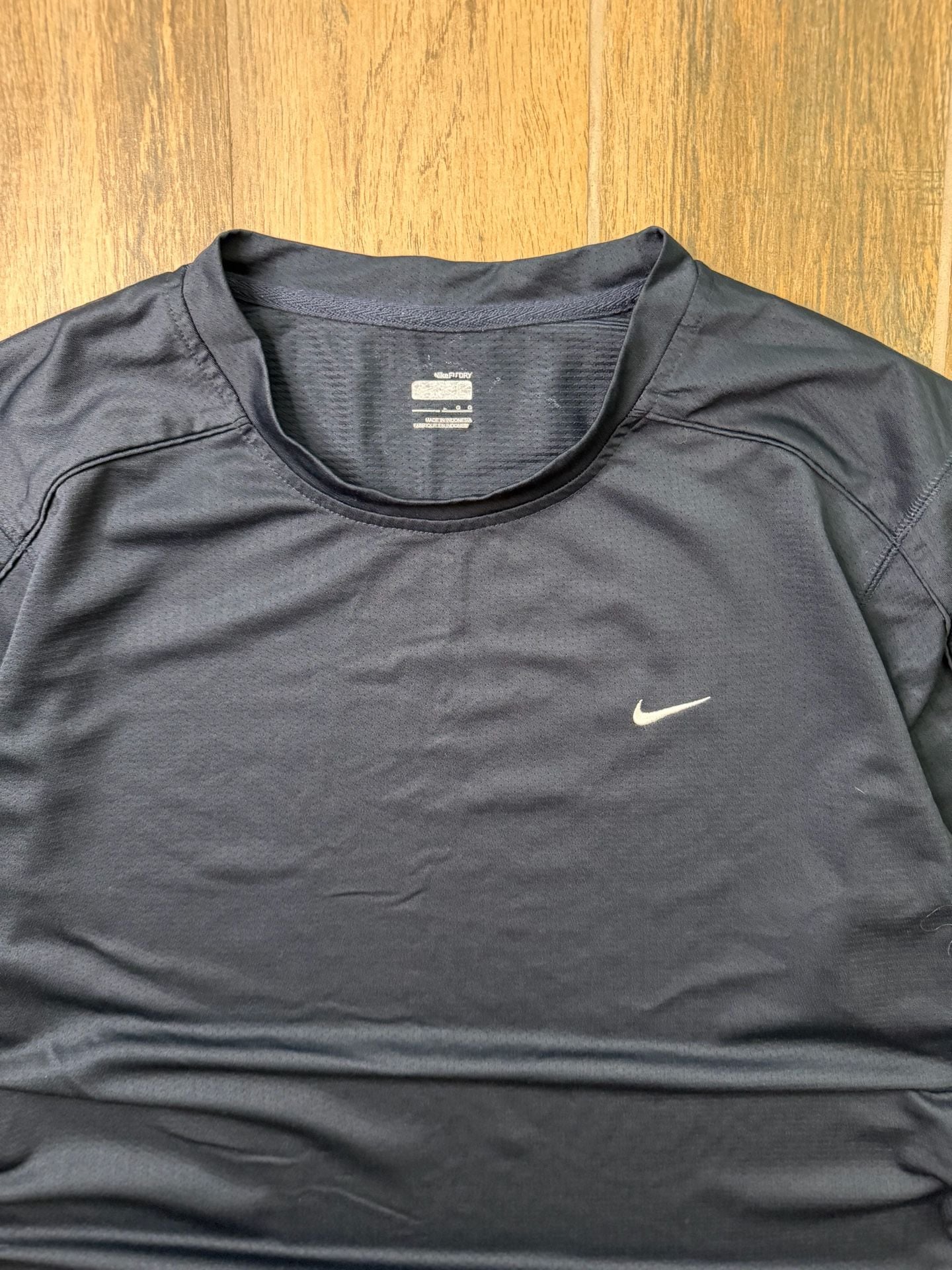 Y2K Nike Fit Dri Athletic T-Shirt Size Large Black Short Sleeve Workout Adult L 3