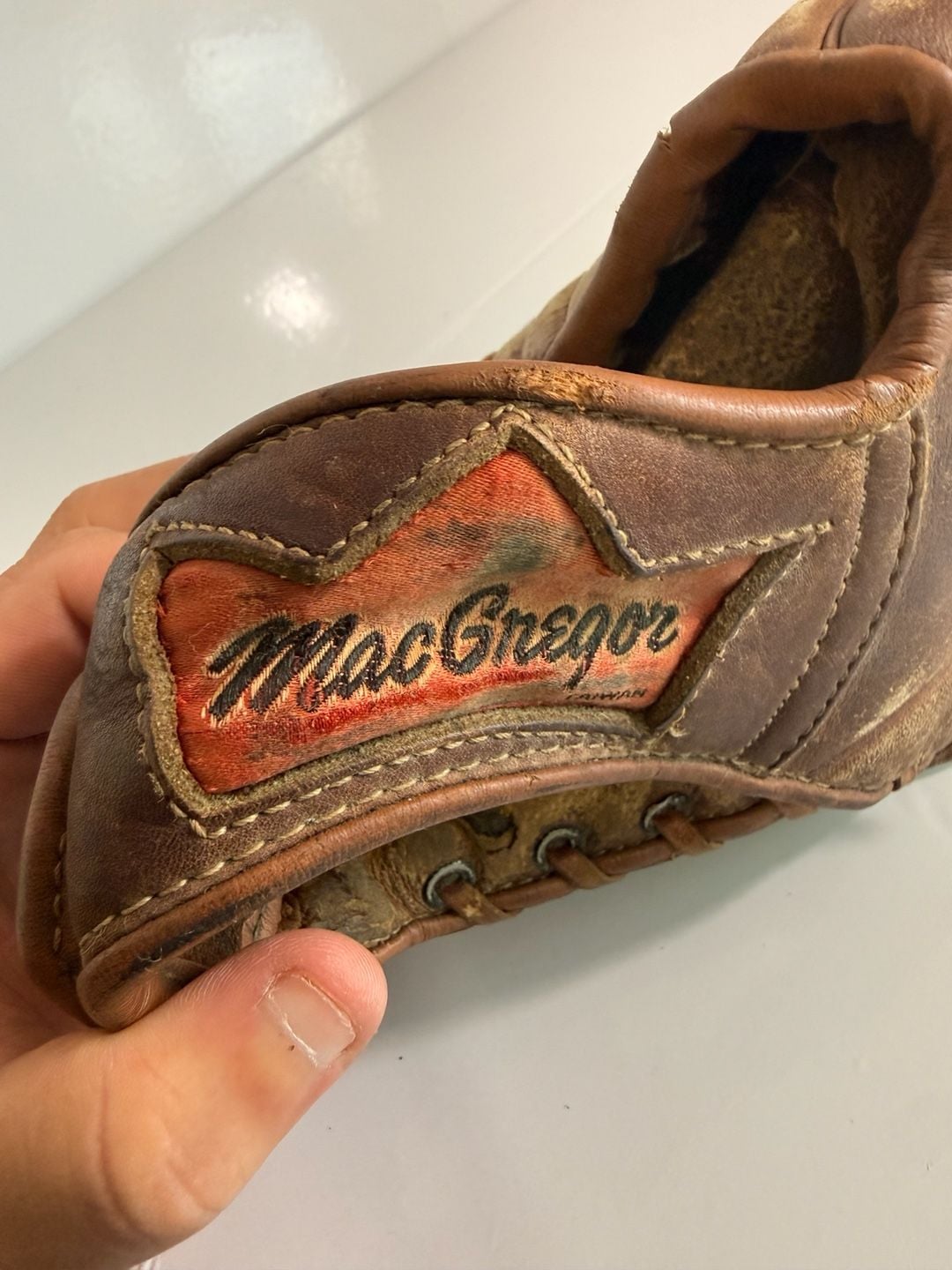 MacGregor Hank Aaron Vintage Leather Baseball Glove Mitt Brown 7