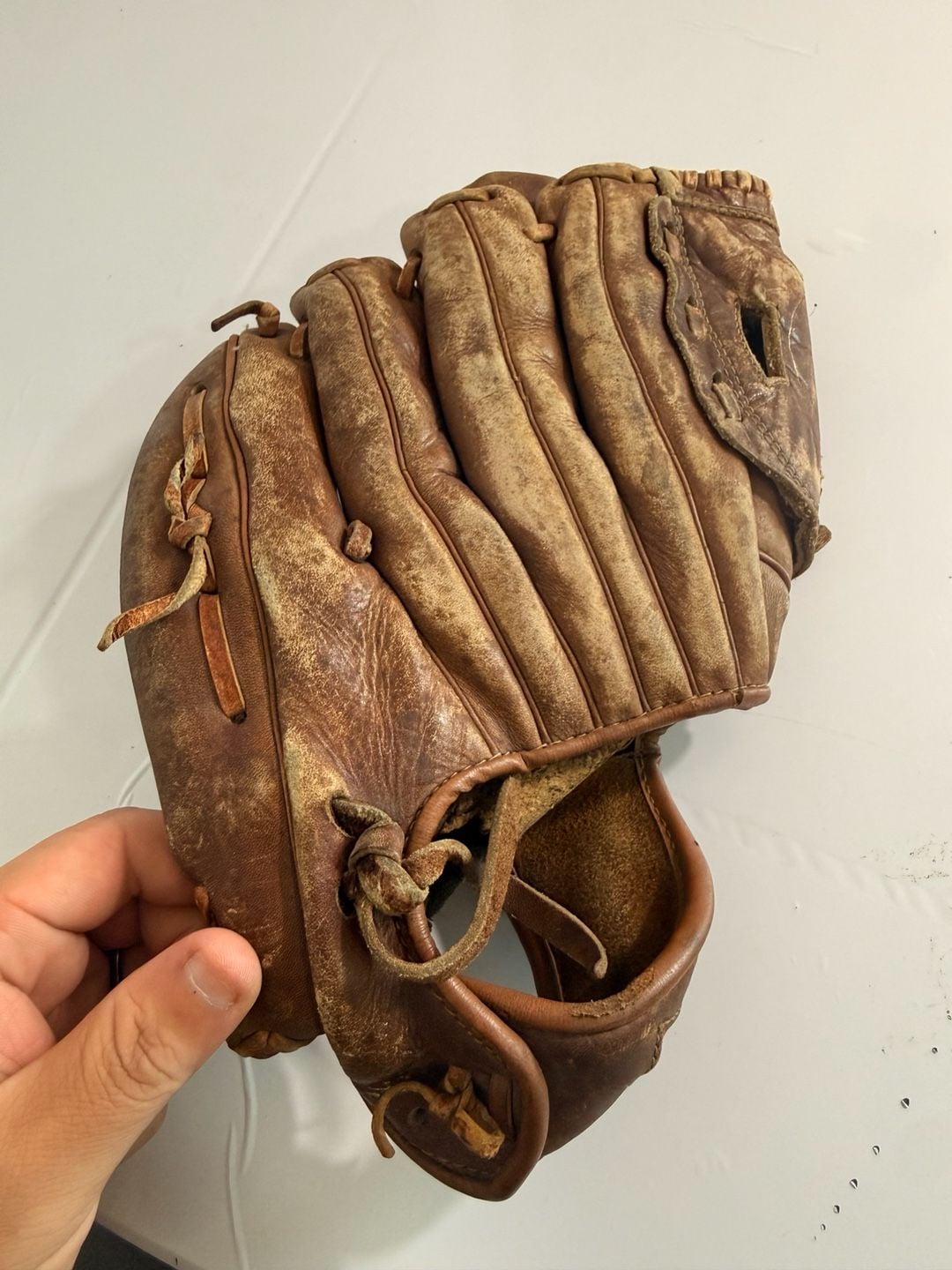 MacGregor Hank Aaron Vintage Leather Baseball Glove Mitt Brown 8