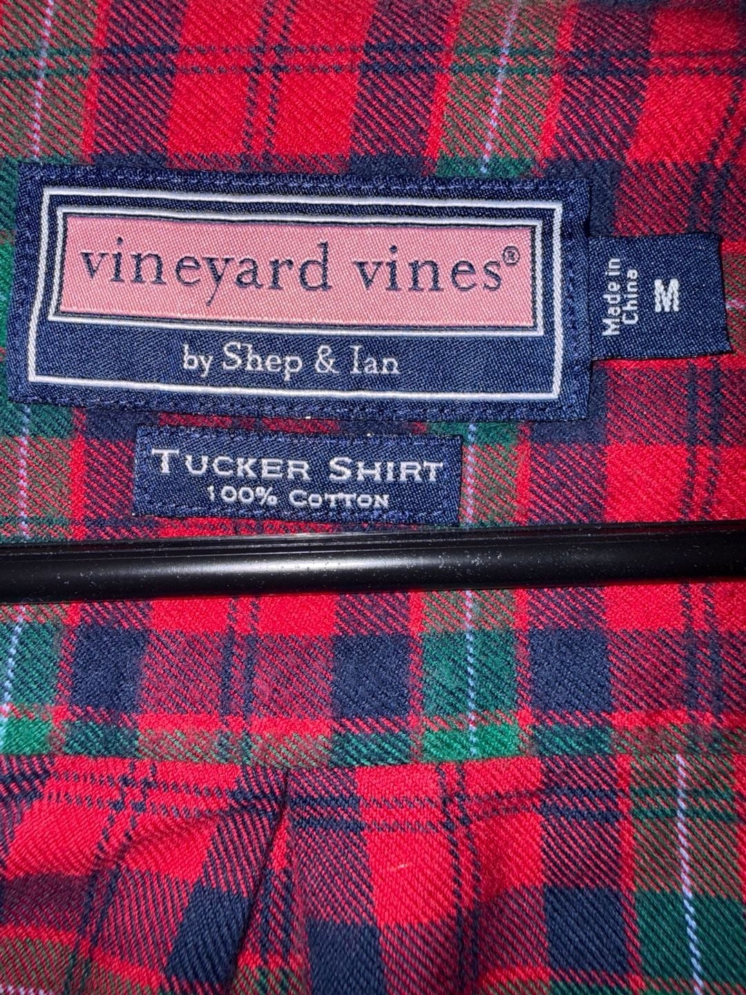Vineyard Vines Tucker Shirt Size M Red Plaid Flannel 4