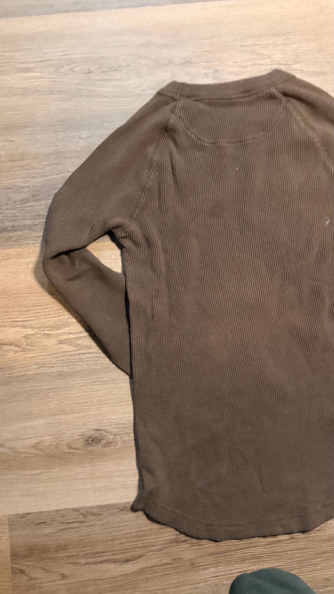 Mossimo Supply Thermal Long Sleeve Shirt Size S Brown Waffle Knit 6