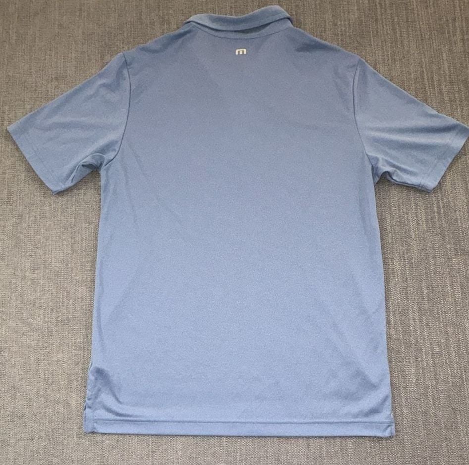 TravisMathew Coto Performance Chest Stripe Polo Size M Blue Golf 4