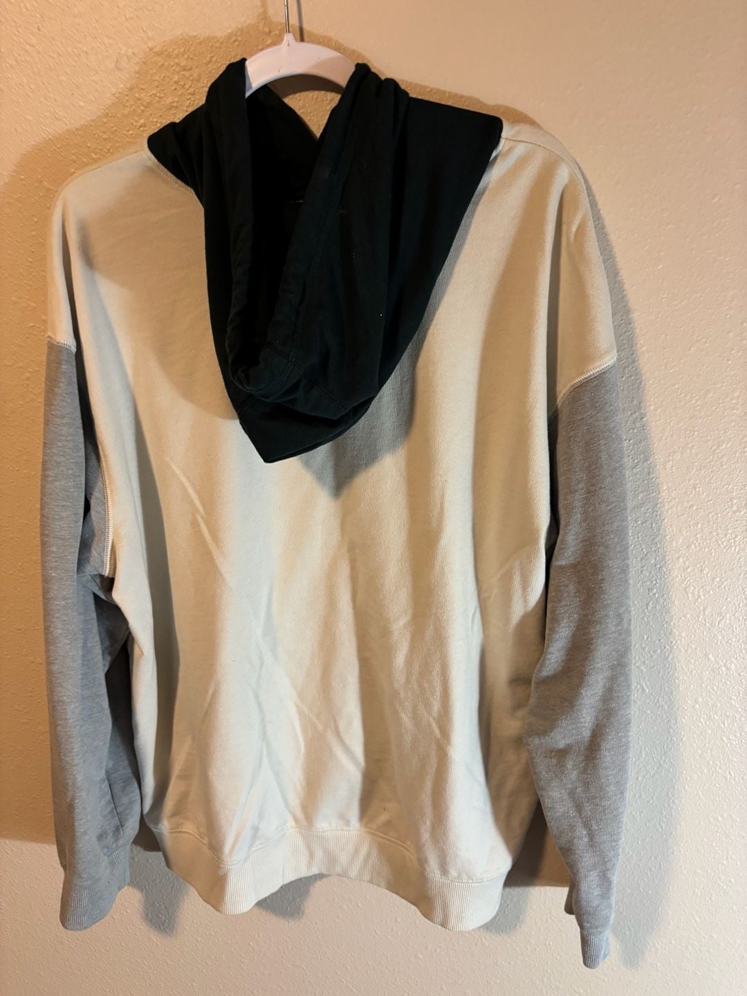 Original Use Colorblock Hoodie Beige Gray Black 3