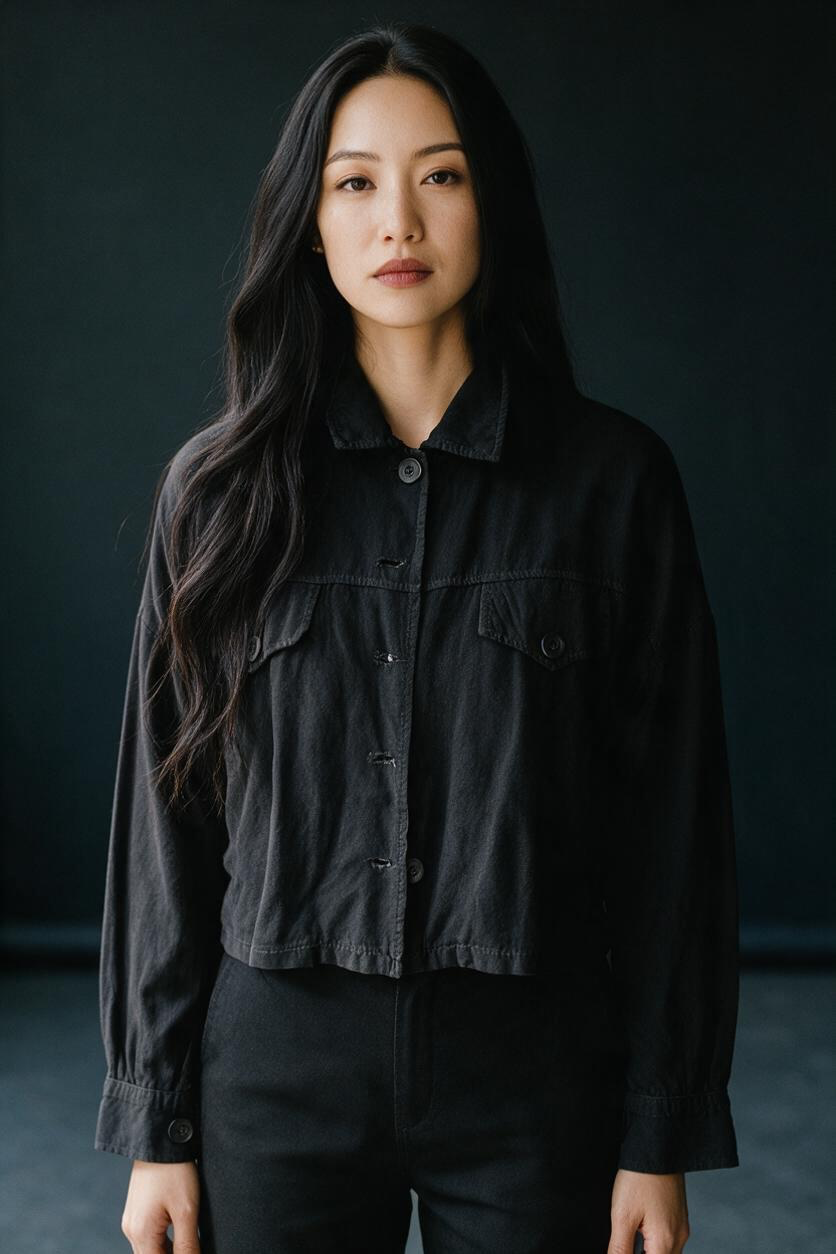 Crop black Jacket 2
