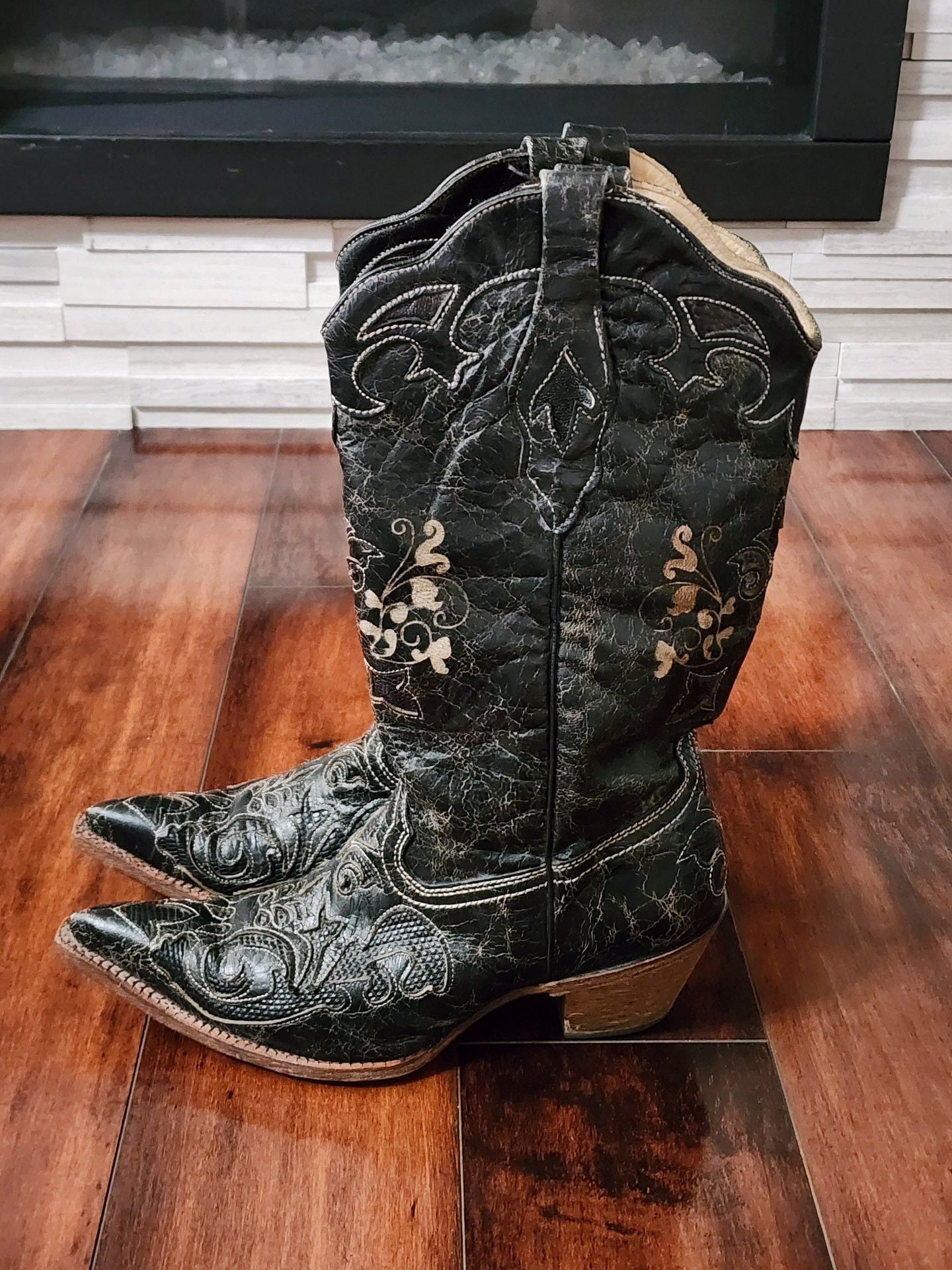 Corral Vintage Black Lizard Inlay Snip Toe Boots – Women’s 9 4