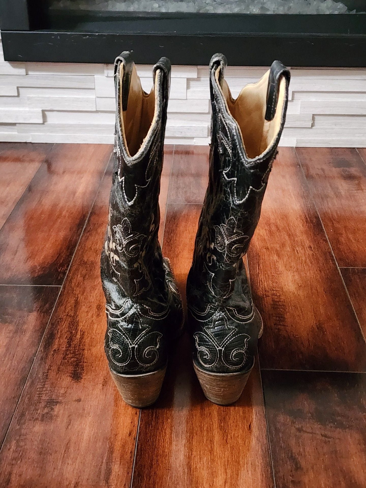 Corral Vintage Black Lizard Inlay Snip Toe Boots – Women’s 9 5