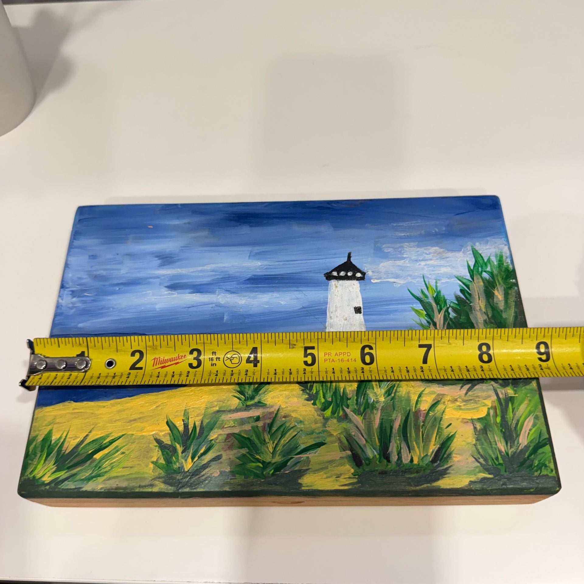 Hand Painted Wooden Lighthouse Coastal Trinket Box 6