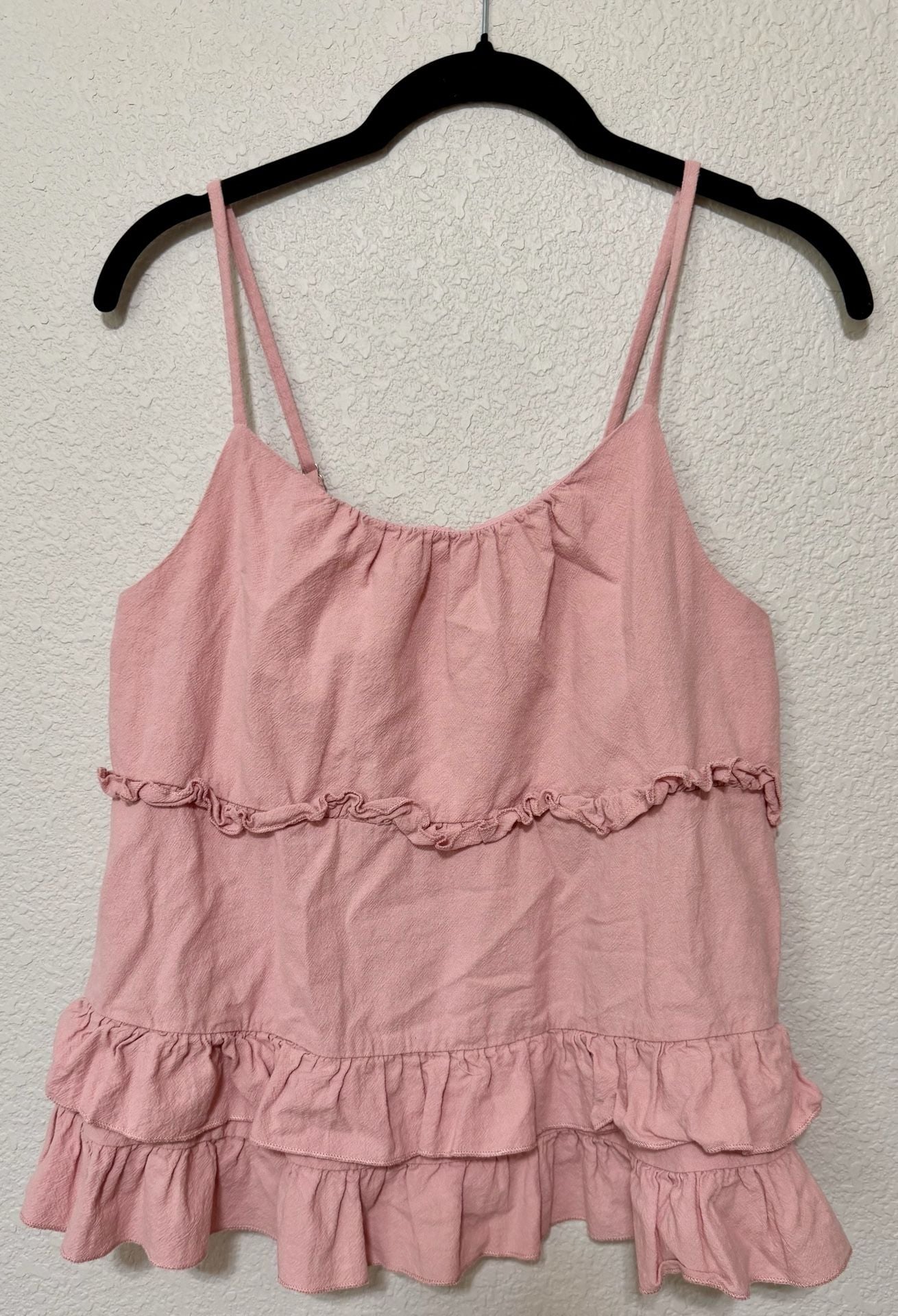 Pink Ruffle Cami Top Size M 2